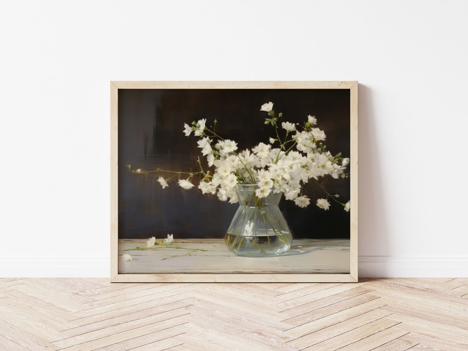 Poster - Witte Bloemen in Vaas