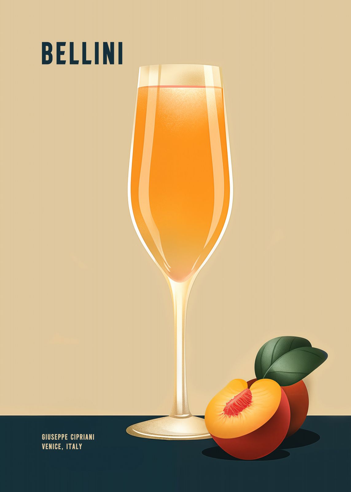 Poster - Bellini Cocktail Kunst