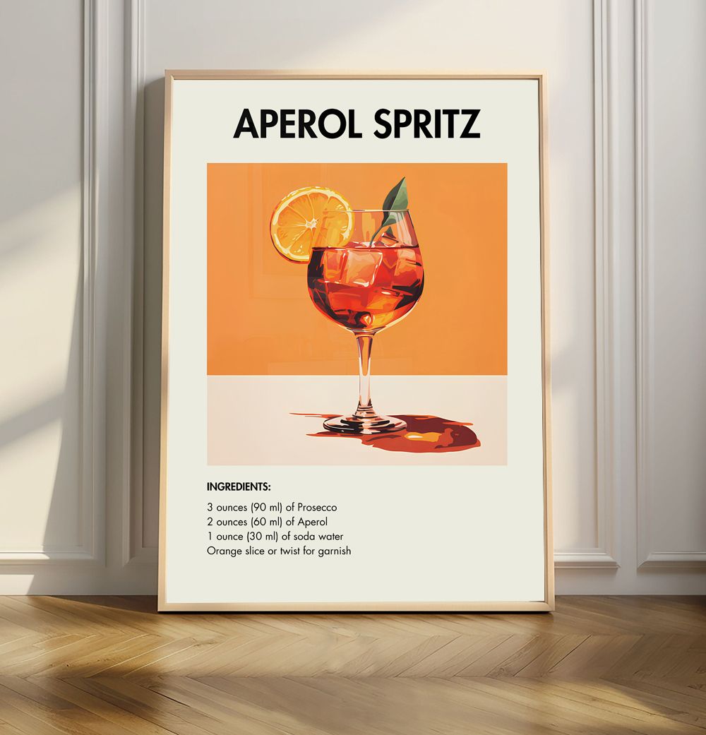 Aperol Spritz Cocktail Poster
