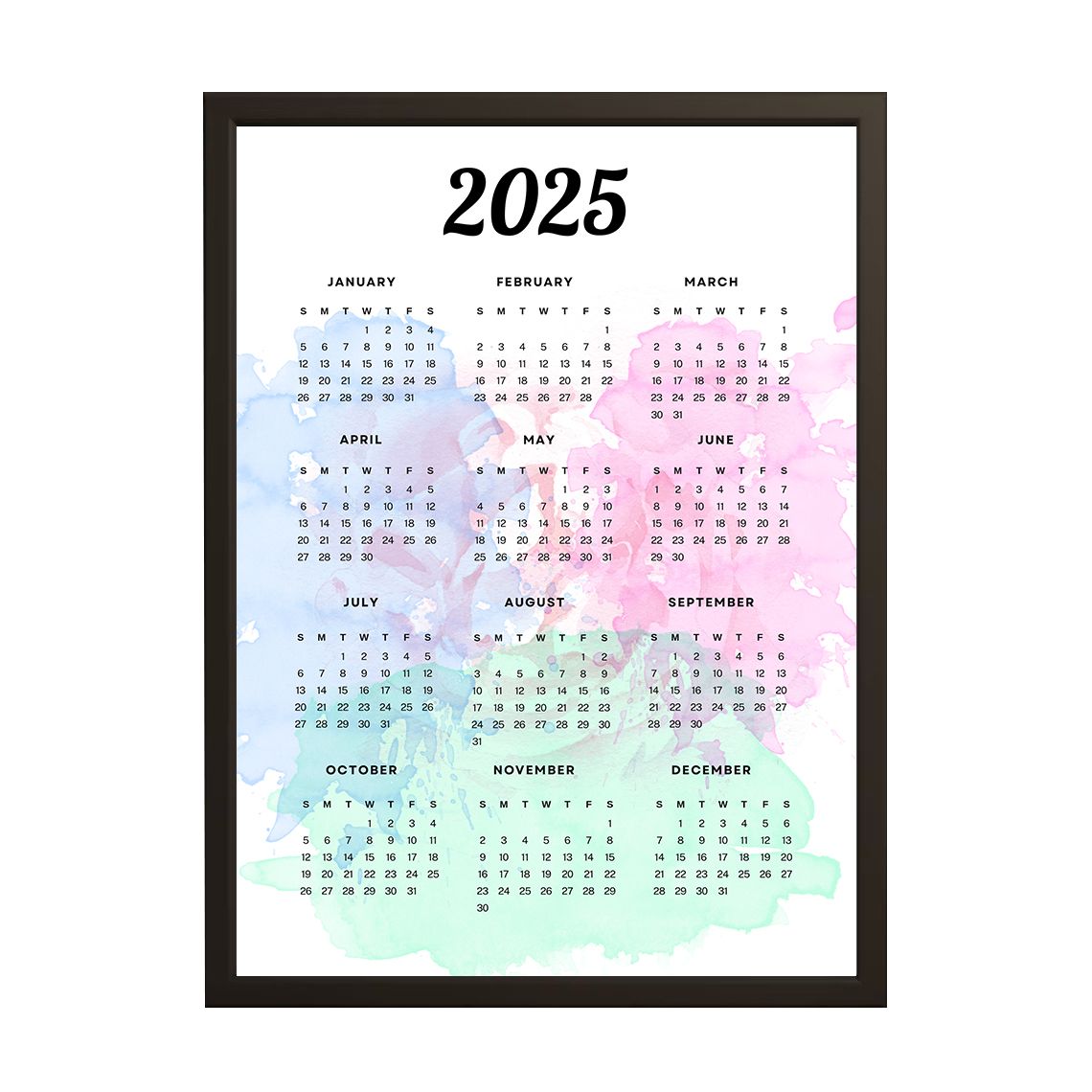 Poster - 2025 Aquarelkalender
