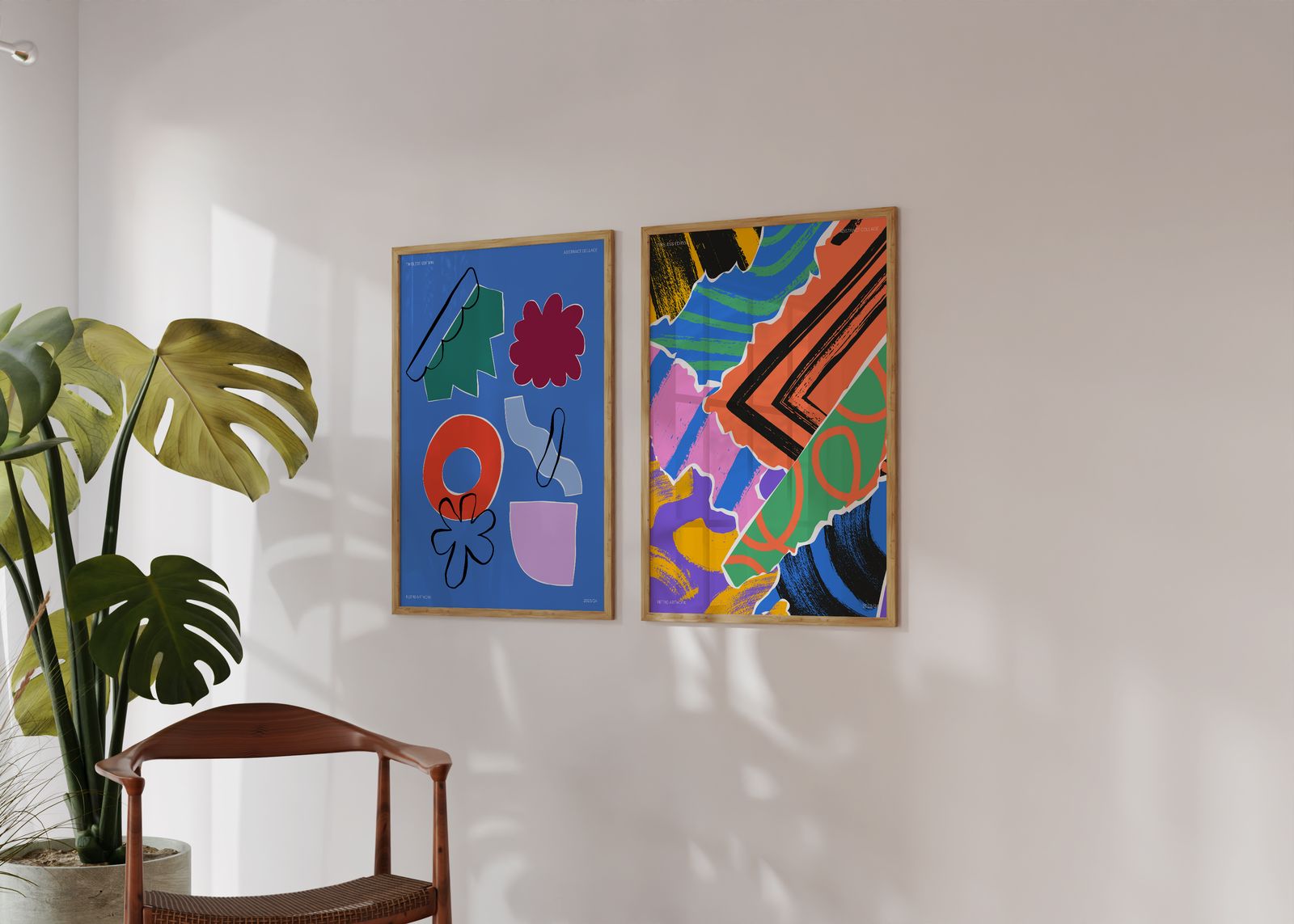 Poster - Abstracte Collage / Set van 2