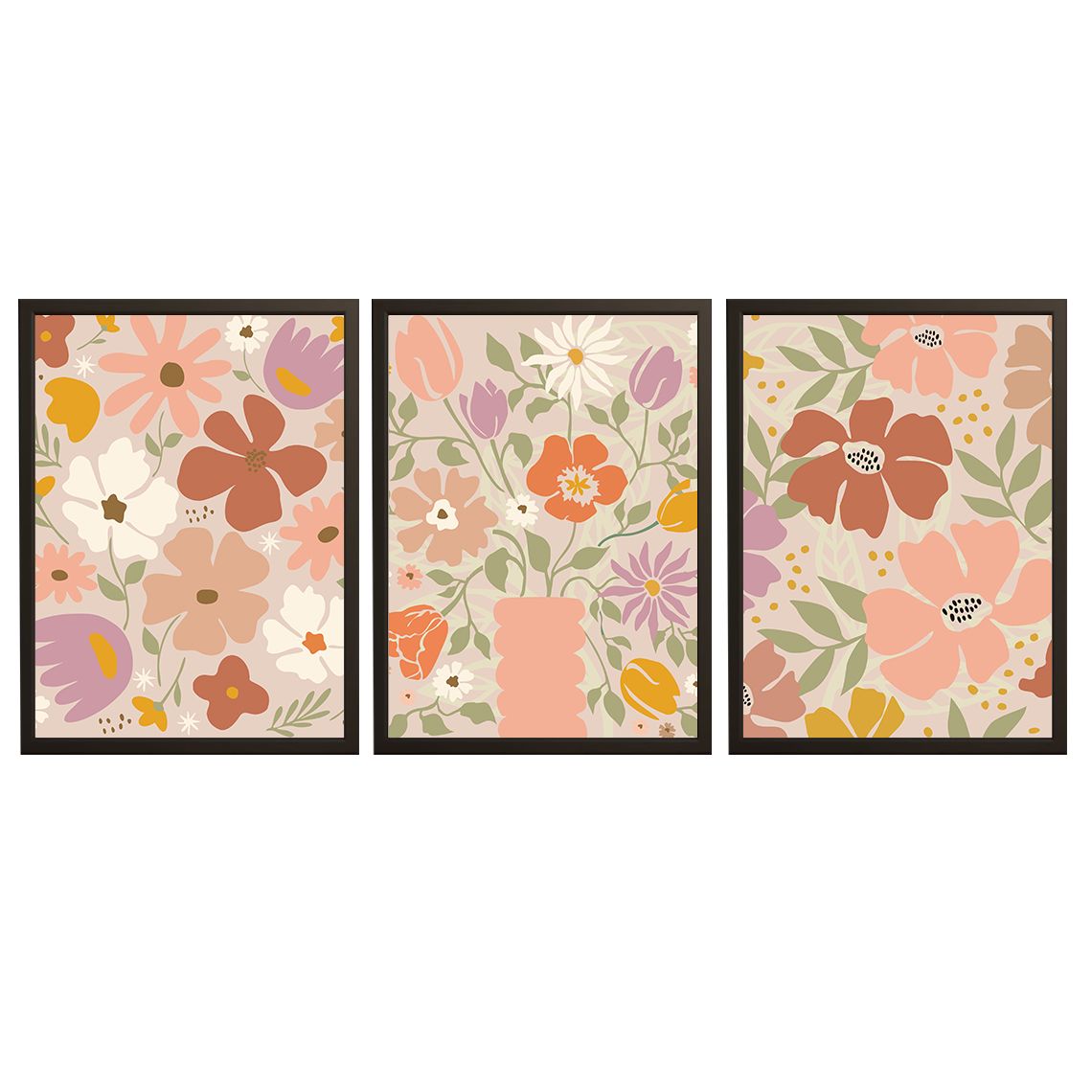 Poster - Bloemenharmonie / Set van 3