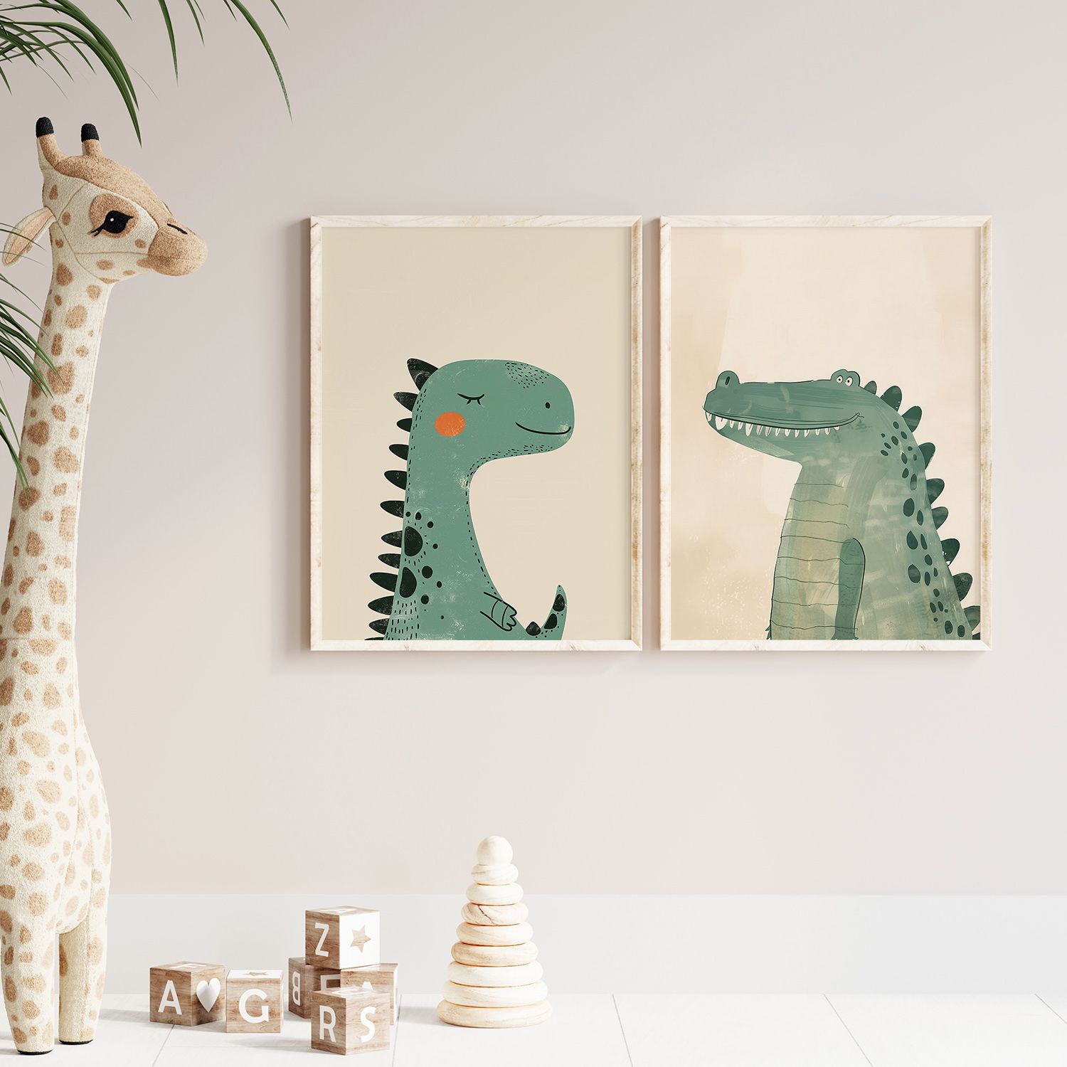 Poster - Dino en Krokodil / Set van 2