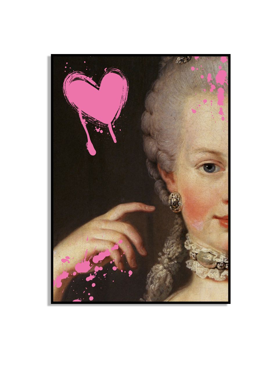 Dame met Roze Hart Poster