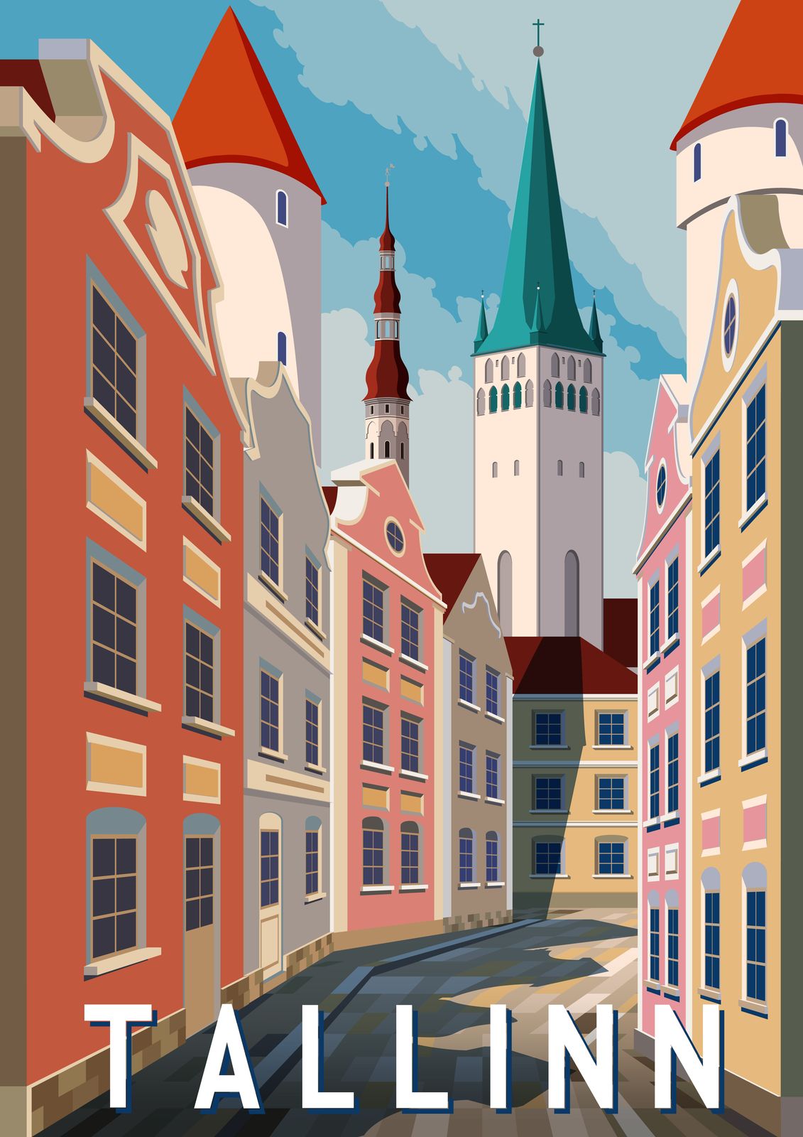 Tallinn Stadsbeeld Poster
