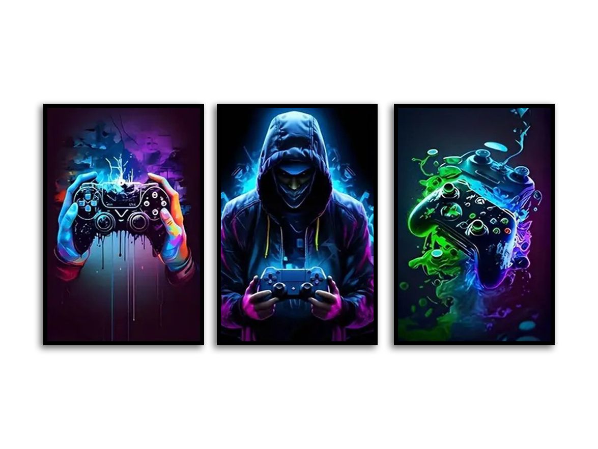 Poster - Gaming Controller Kunst / Set van 3