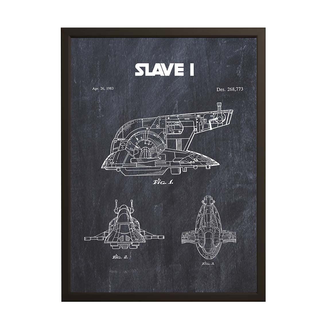 Octrooitekening Poster - Ruimteschip Blauwdruk