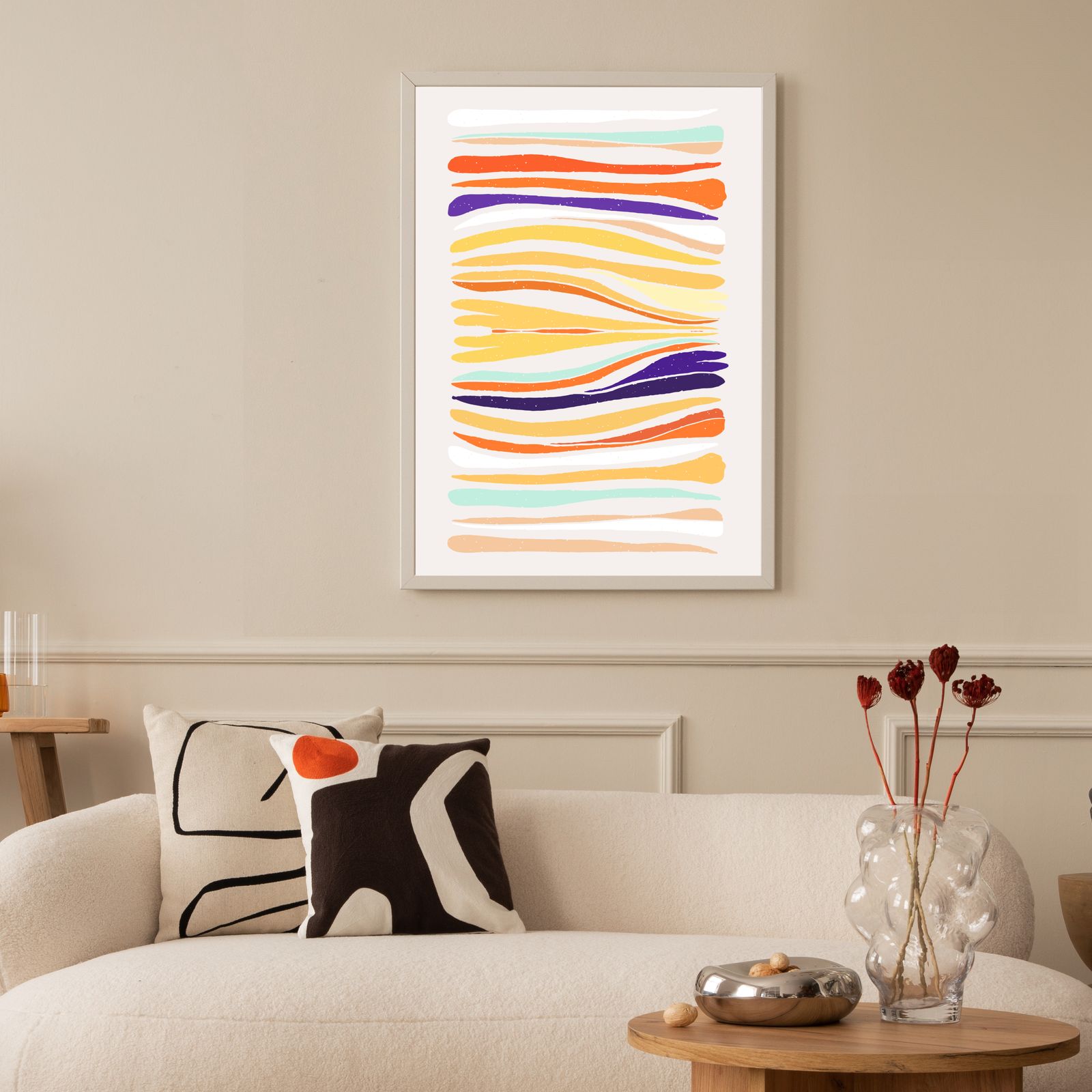 Abstracte Kleurengolven Muurposter