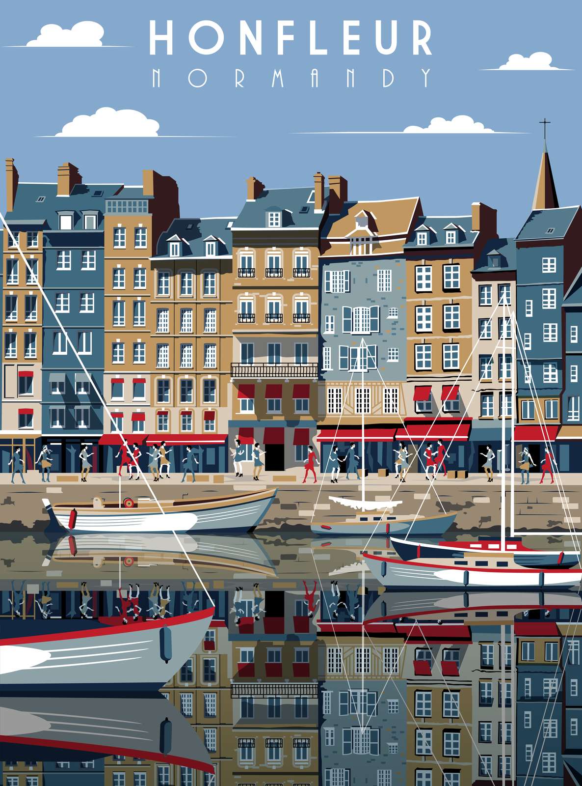 Honfleur Normandië Wandposter