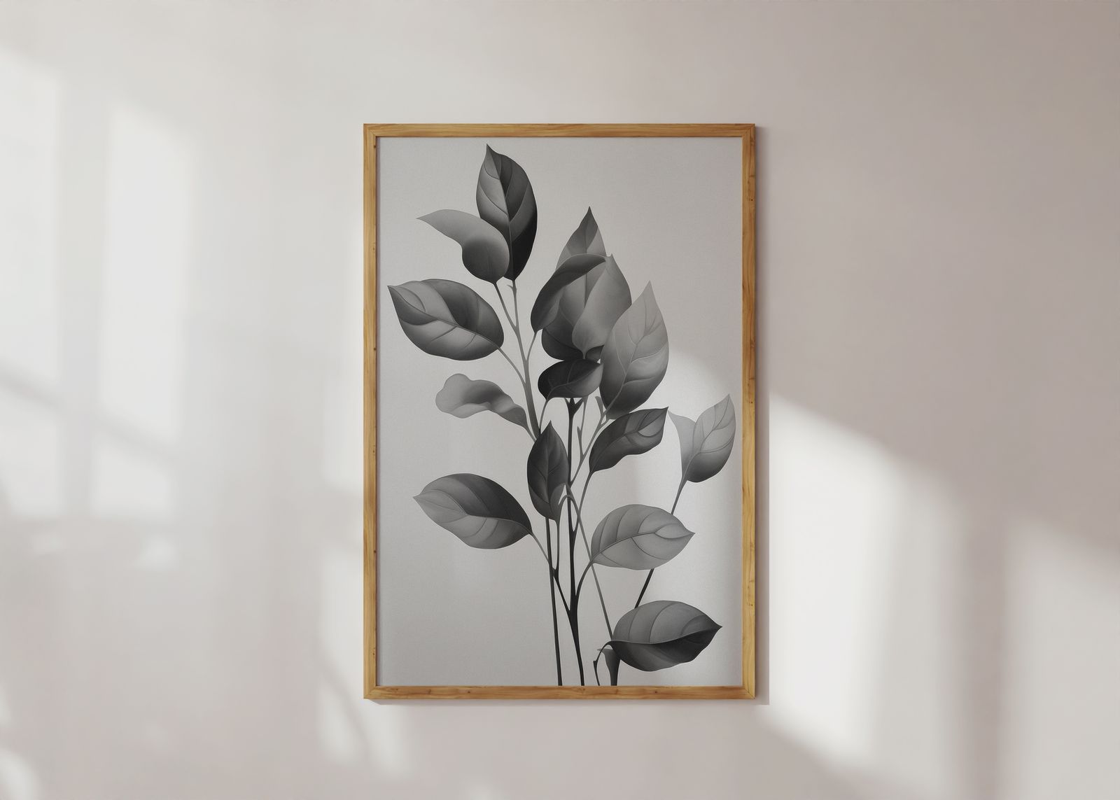 Poster - Monochrome Bladeren