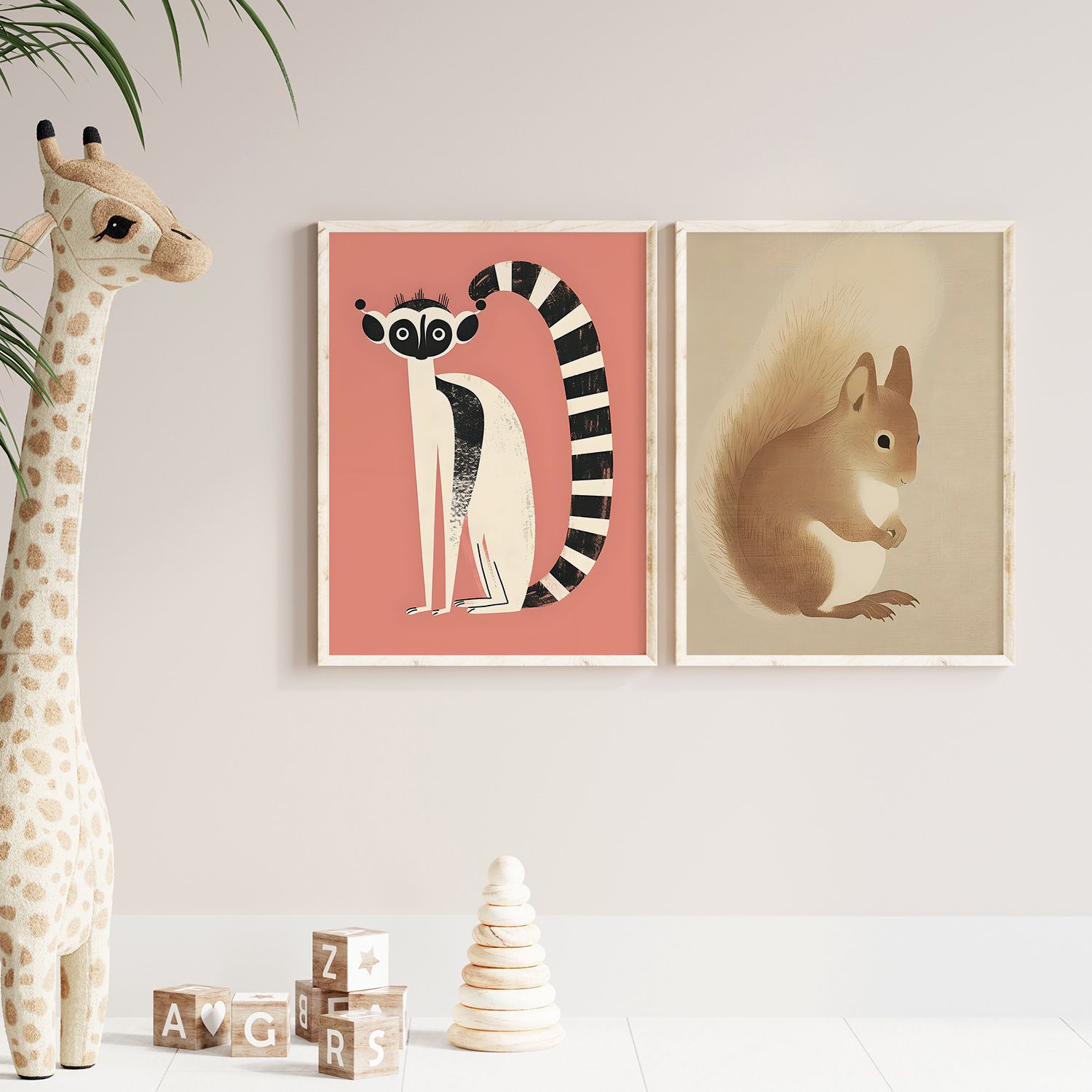 Poster - Maki en Eekhoorn / Set van 2
