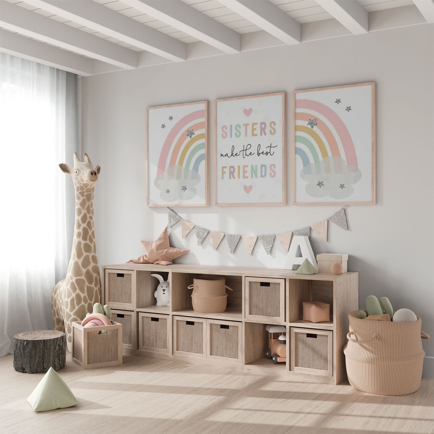 Poster - Regenboog Vriendschap / Set van 3