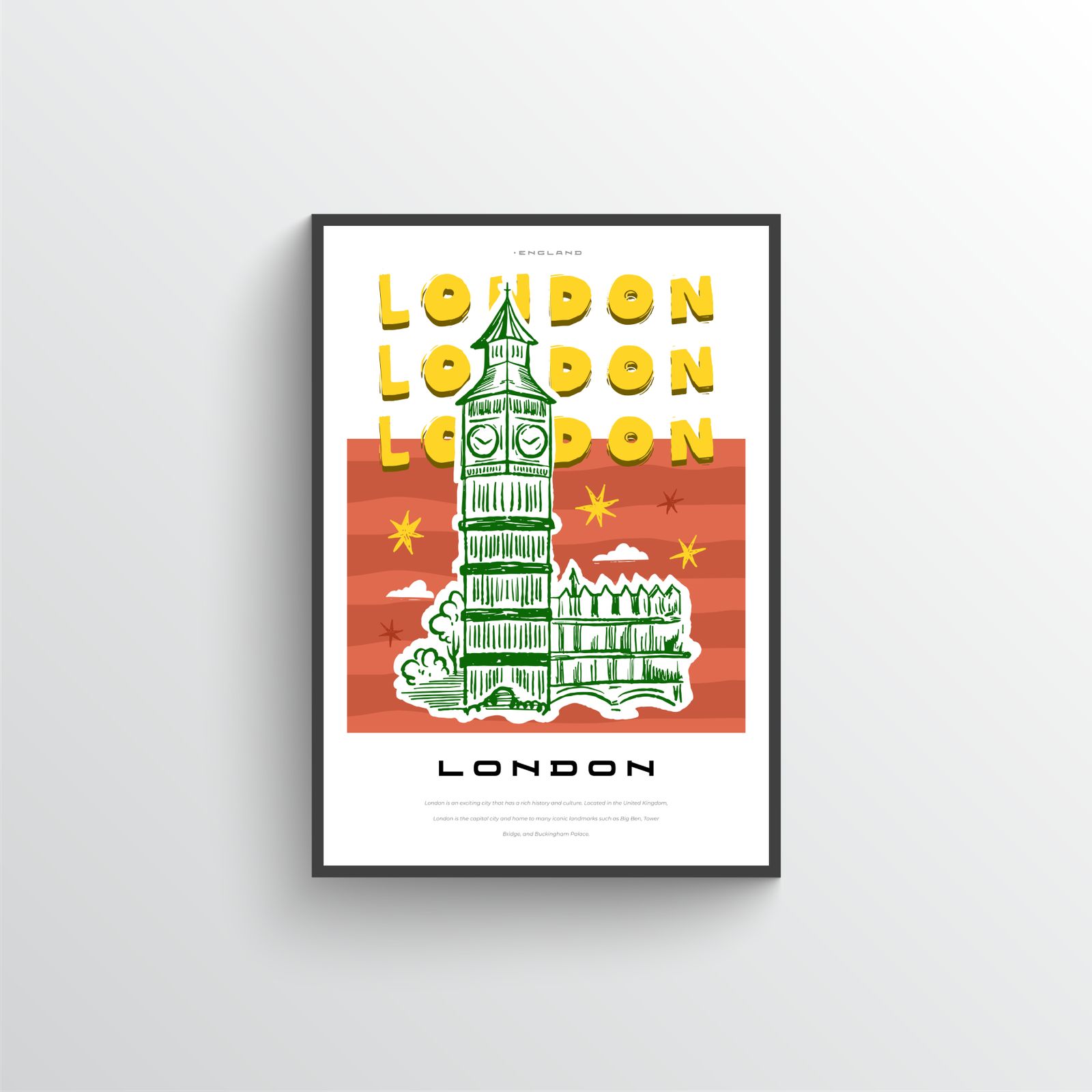 Poster van de Londen skyline