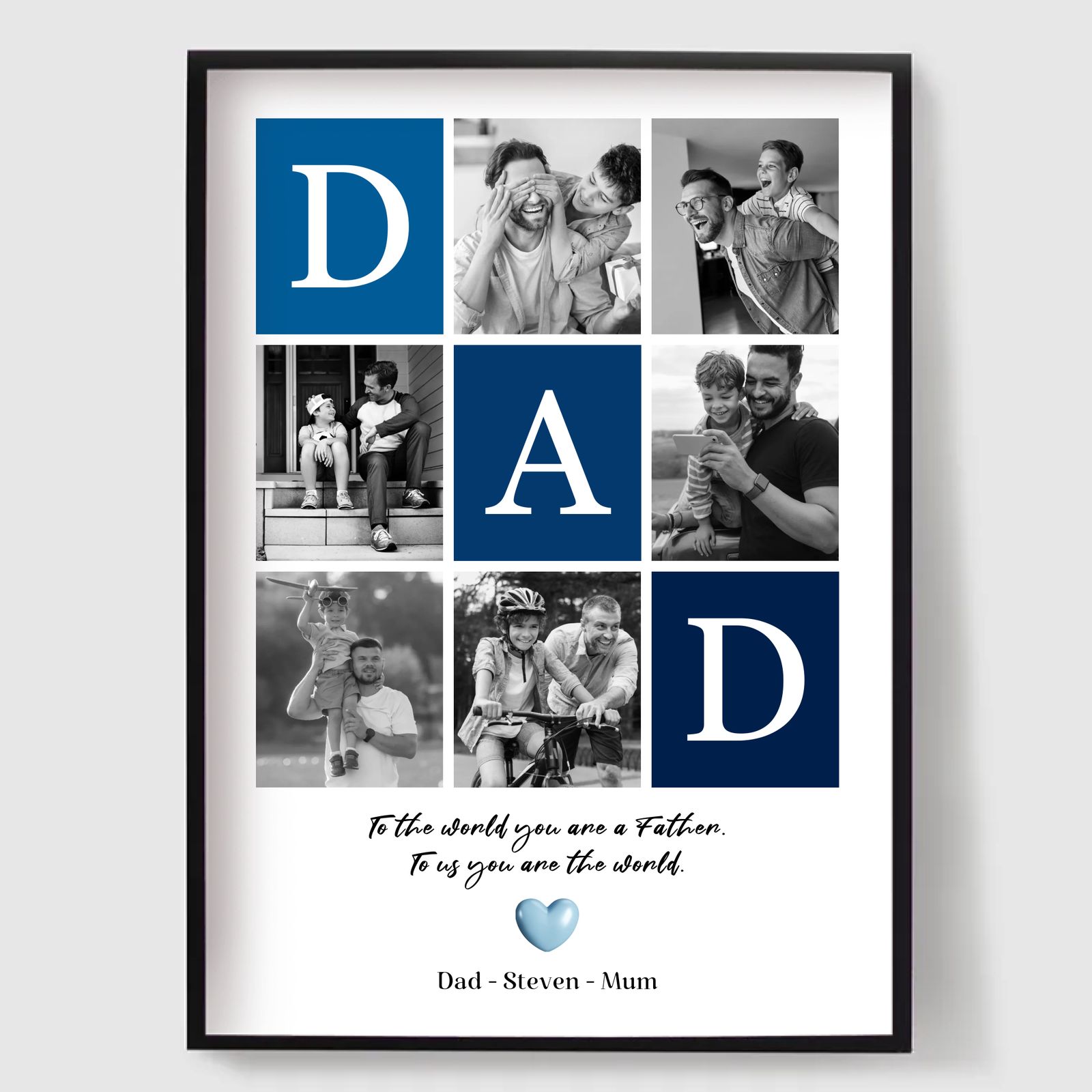 Gepersonaliseerde Poster - Vaderdag Collage met Tekst