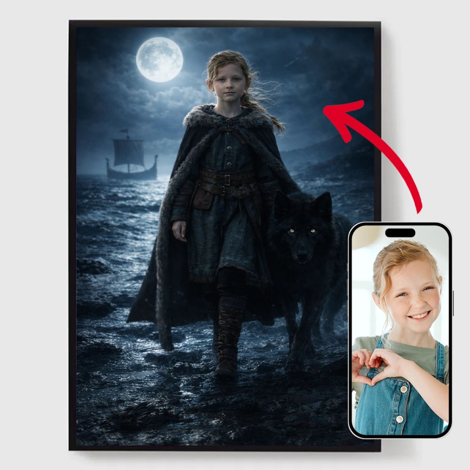 Gepersonaliseerde Poster - De Viking Bewaker Kind - AI Poster