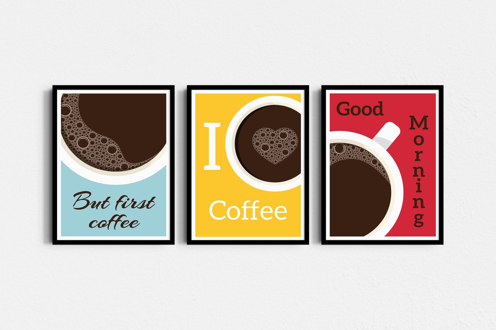 Poster - Koffie Ochtend Trio / Set van 3