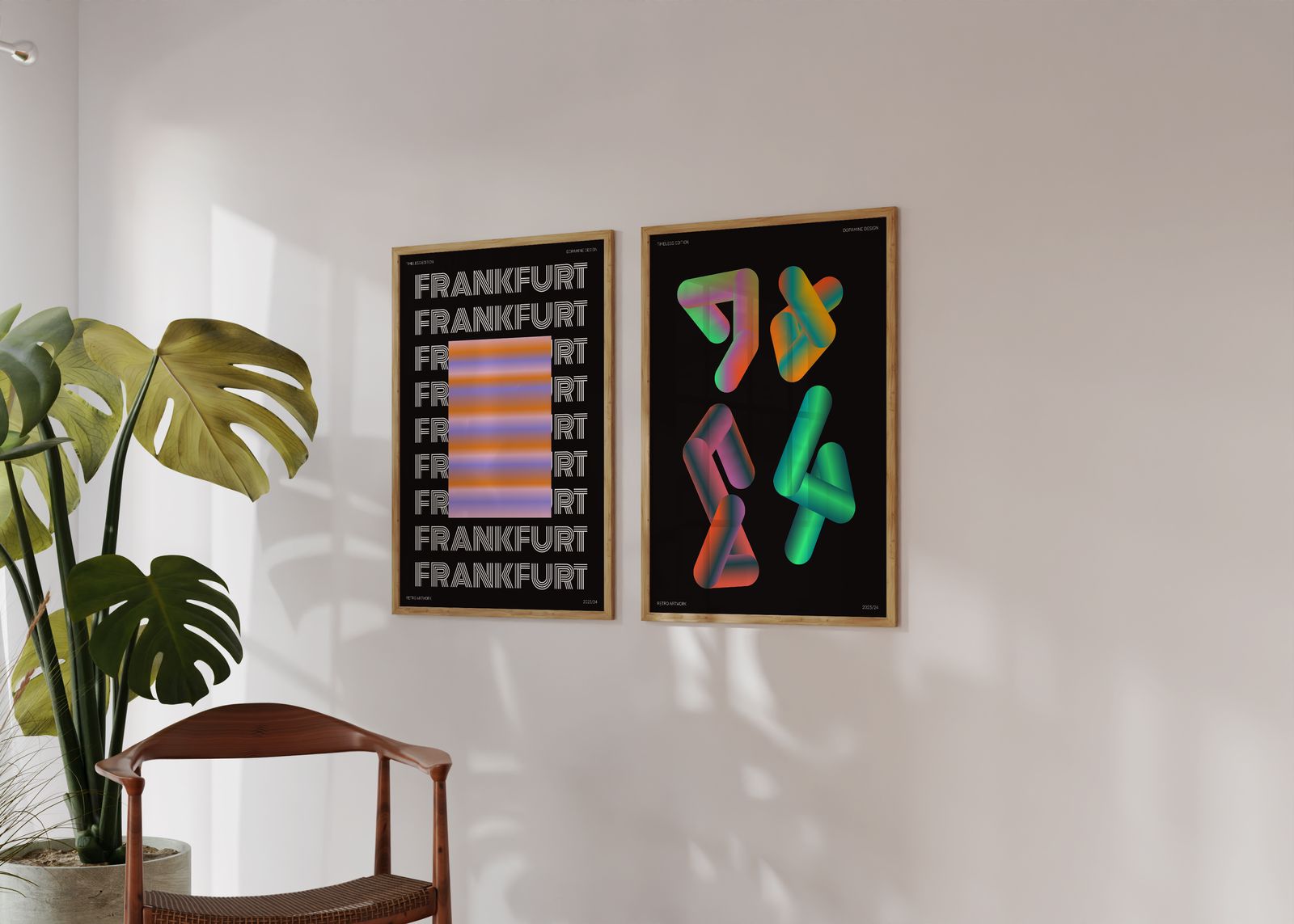 Poster - Frankfurt en Geometrische Kunst / Set van 2