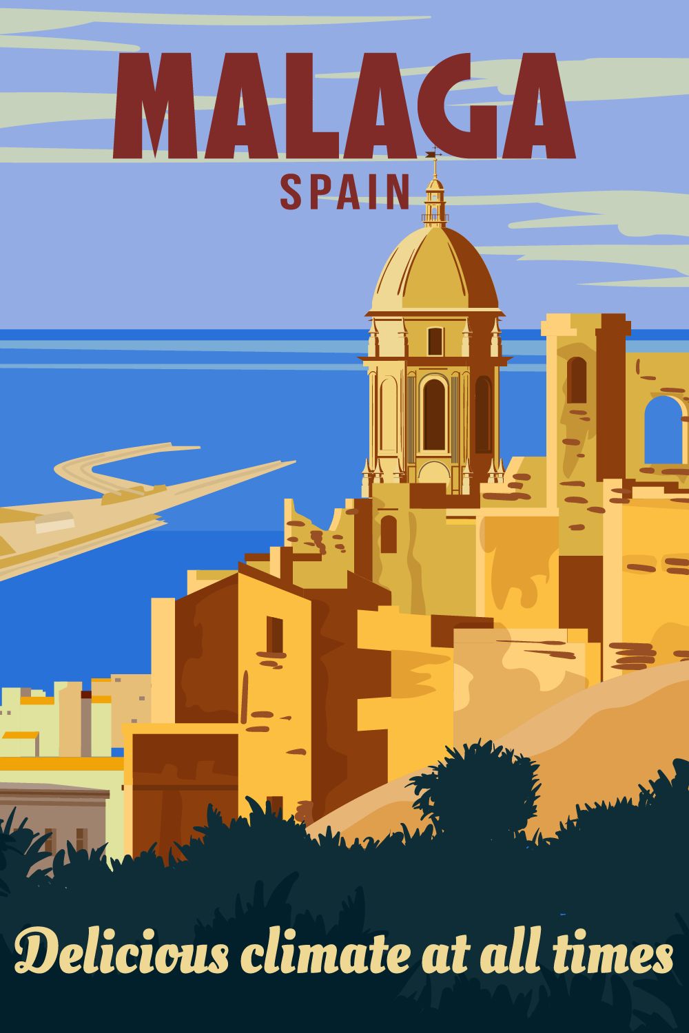 Poster - Malaga Spanje