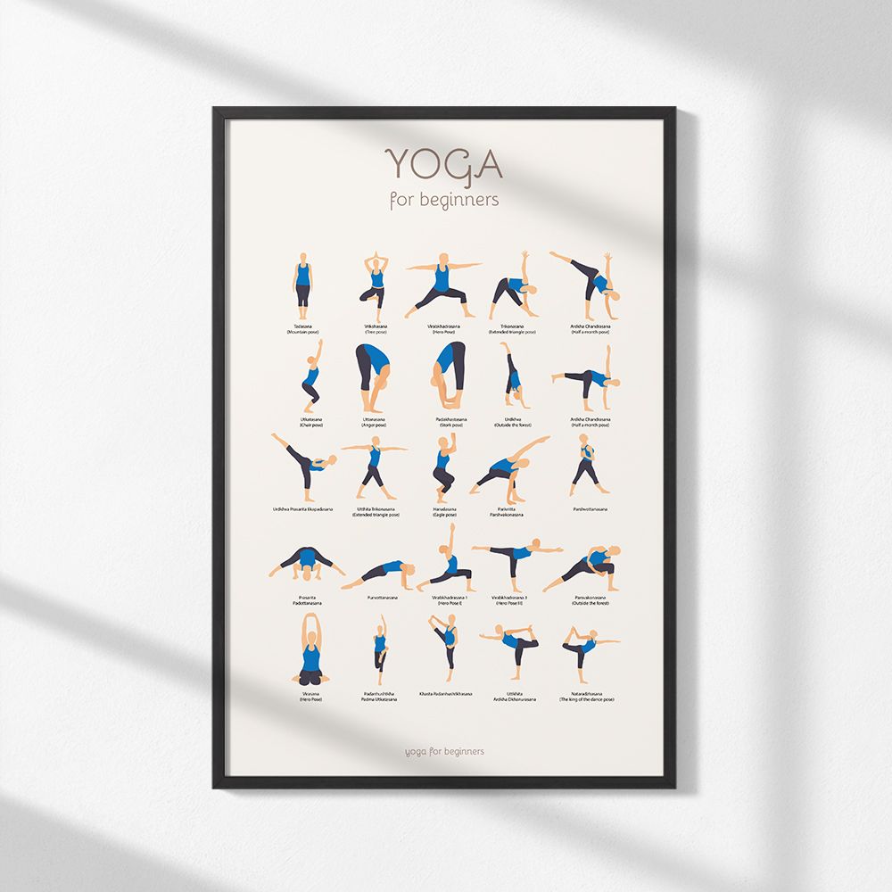 Poster - Yoga Houdingen voor Beginners