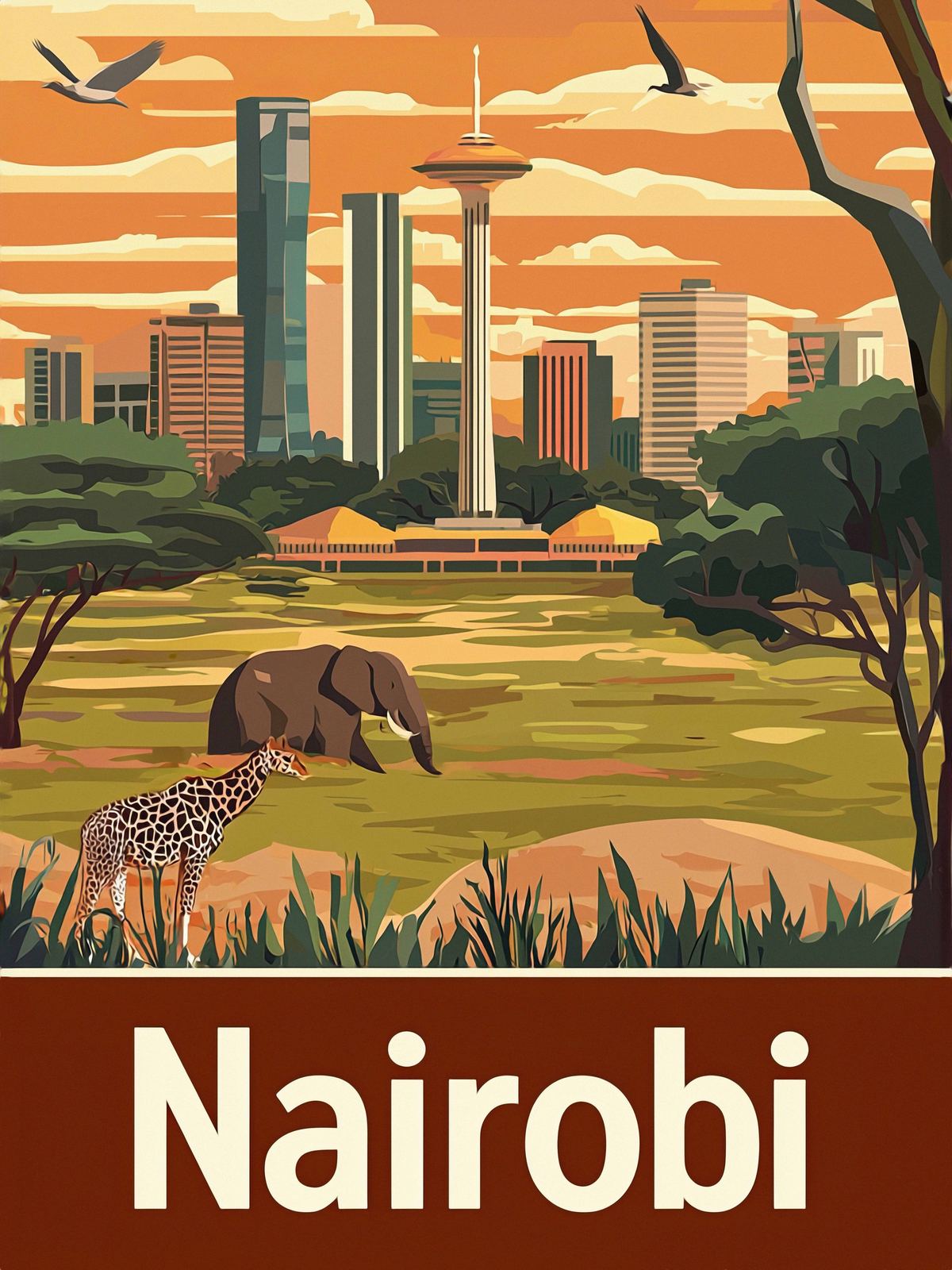 Poster - Skyline van Nairobi