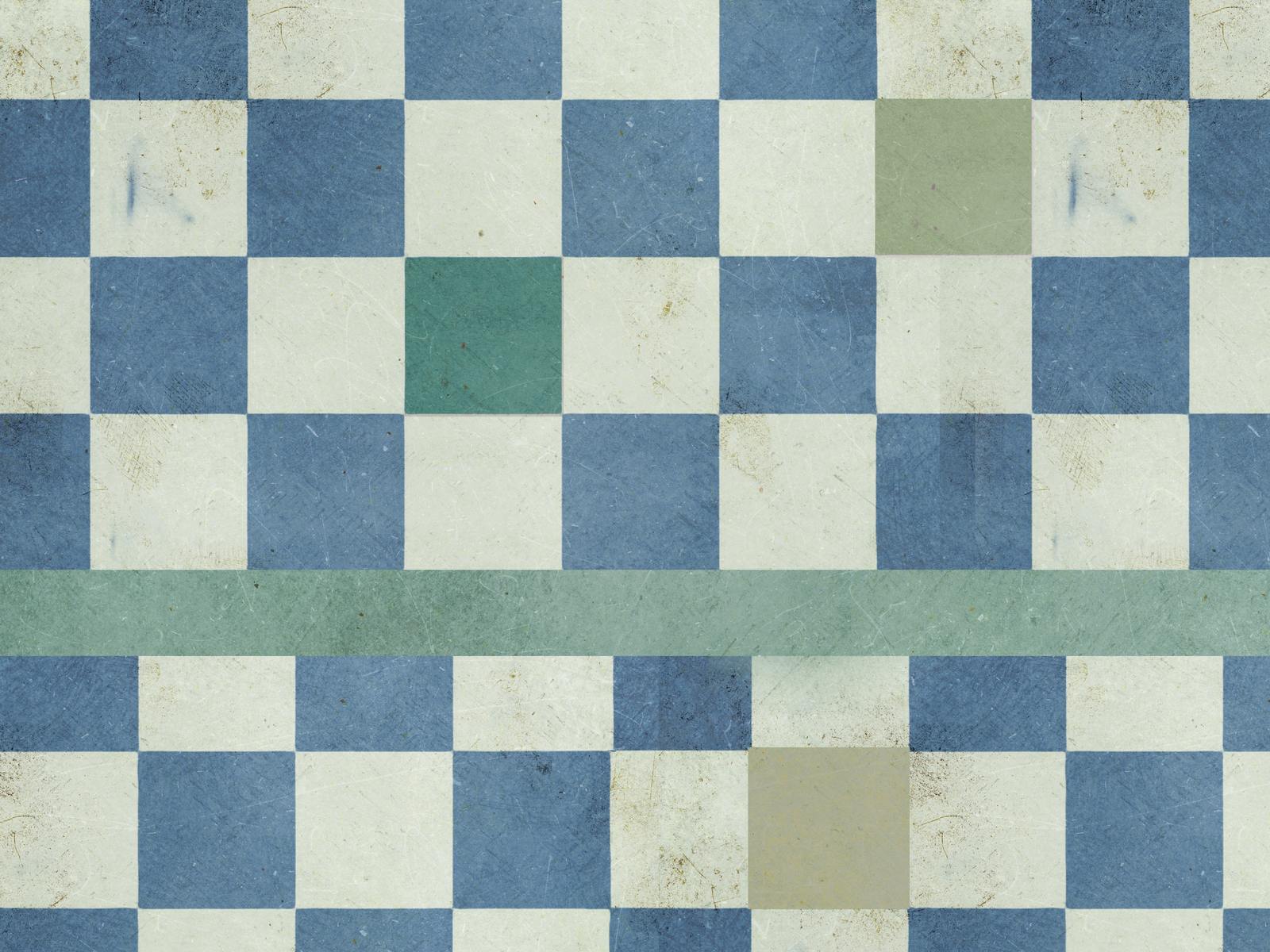 Poster - Blauw Groen Geruite