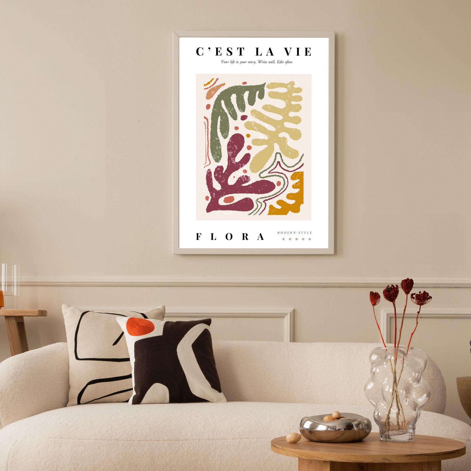 C'est La Vie Flora Poster