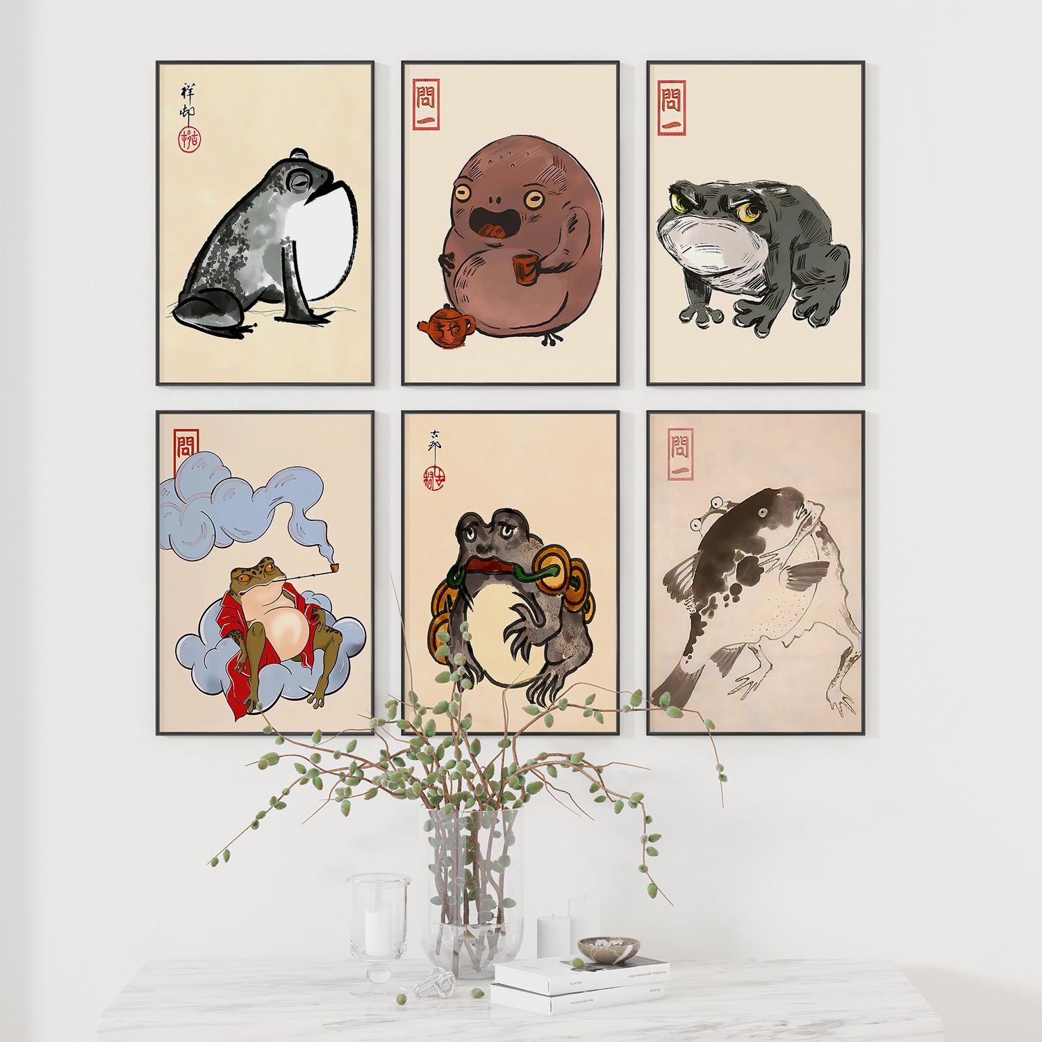 Poster - Kikker Kunstcollectie / Set van 6