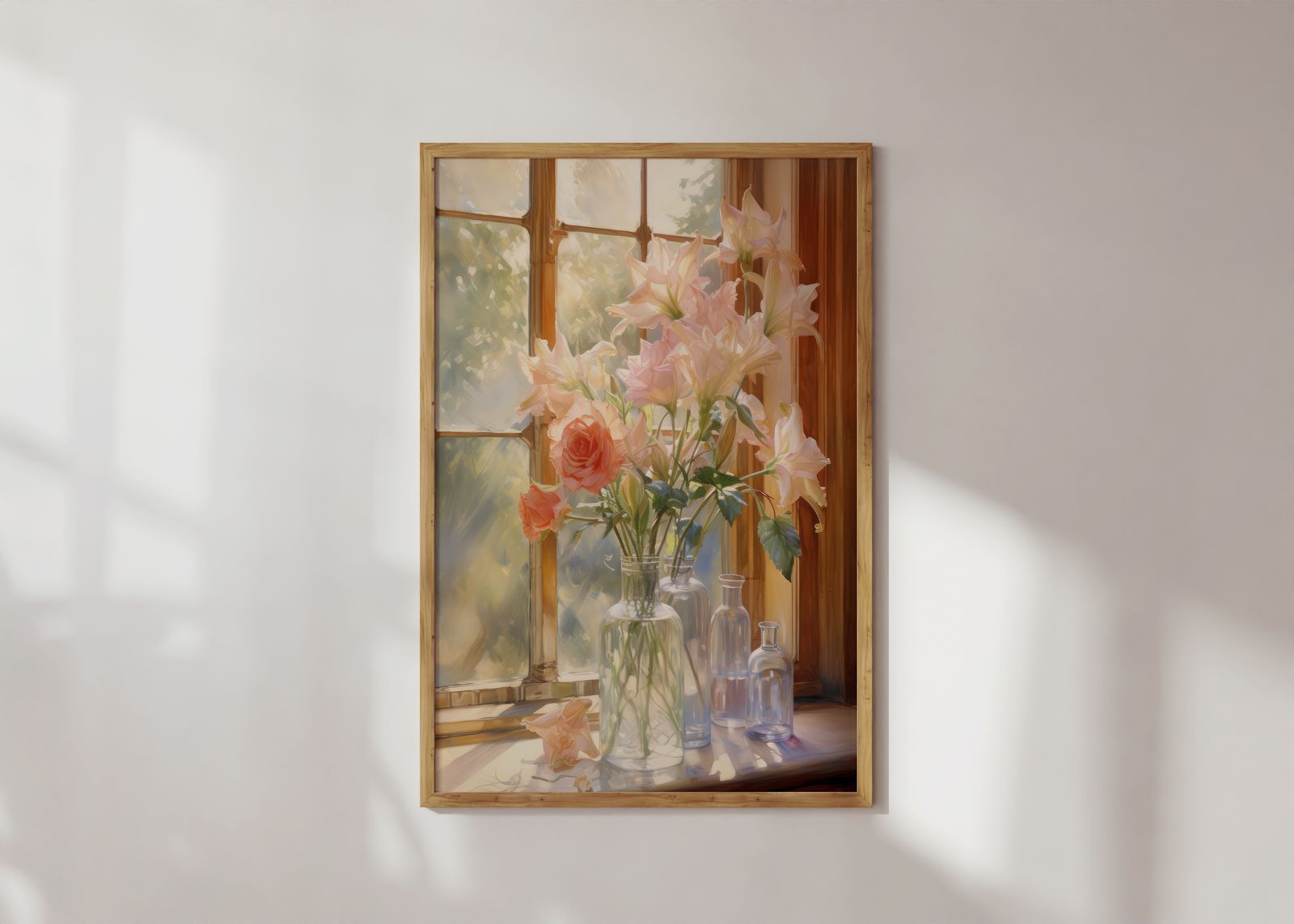 Poster - Bloemrijk Venster