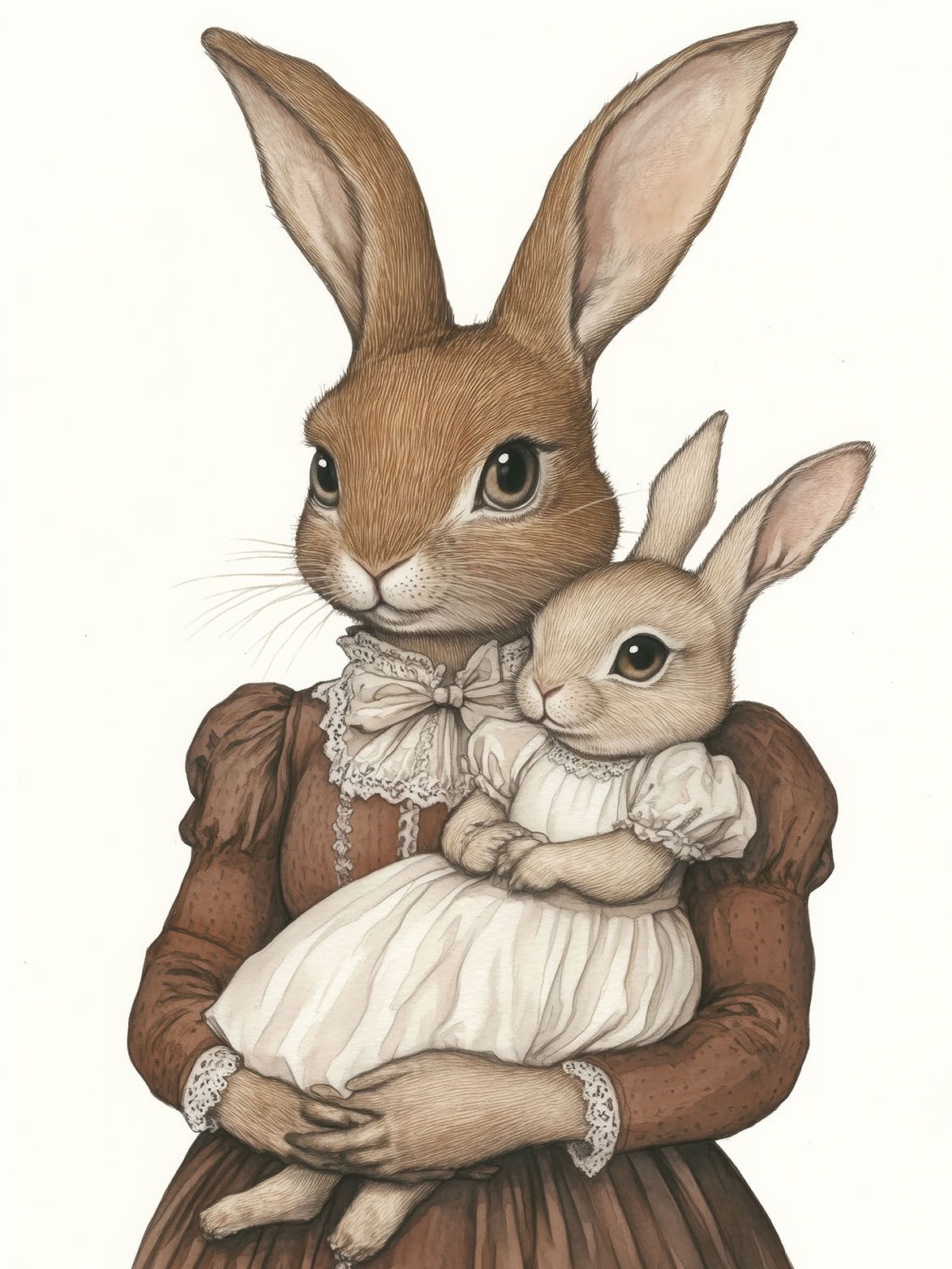 Poster - Konijnenfamilie Portret