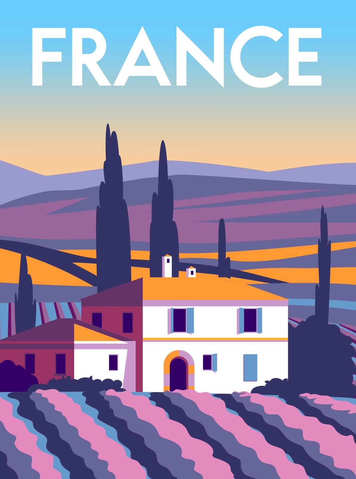 Poster - Landschap Frankrijk