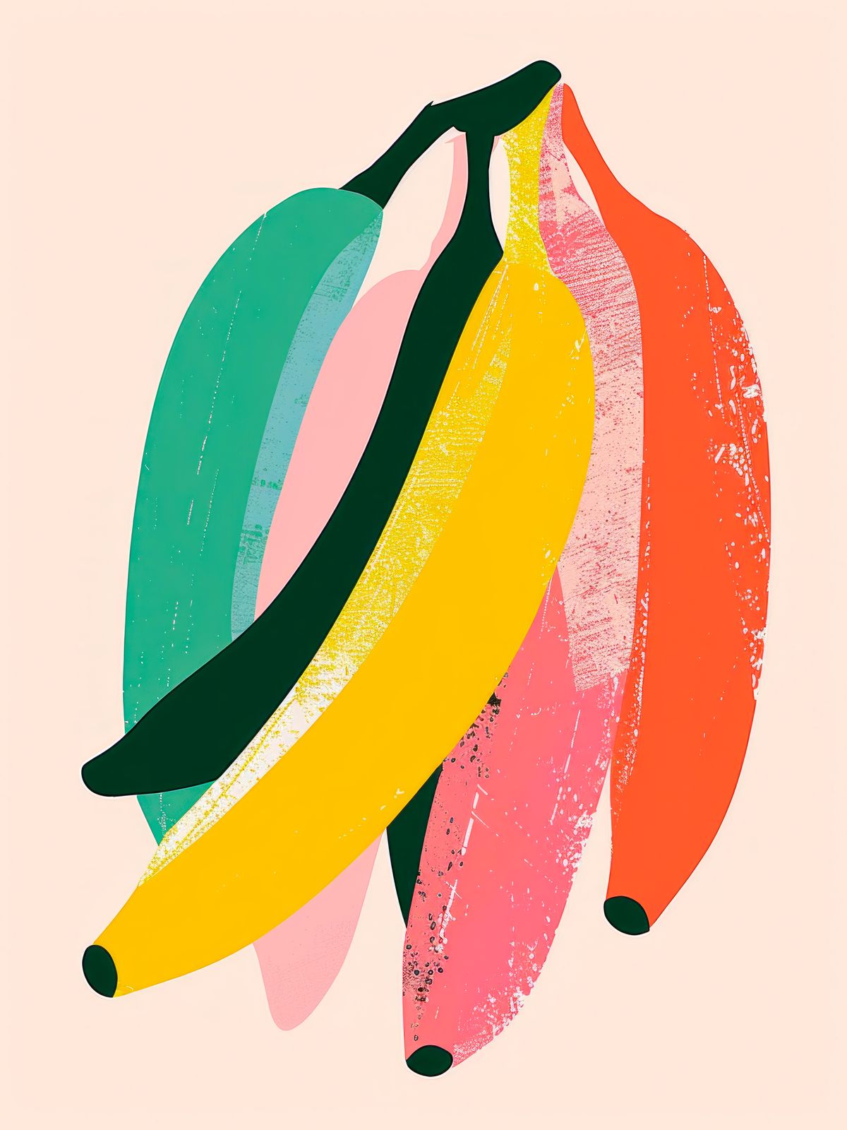 Poster - Kleurrijke Bananen