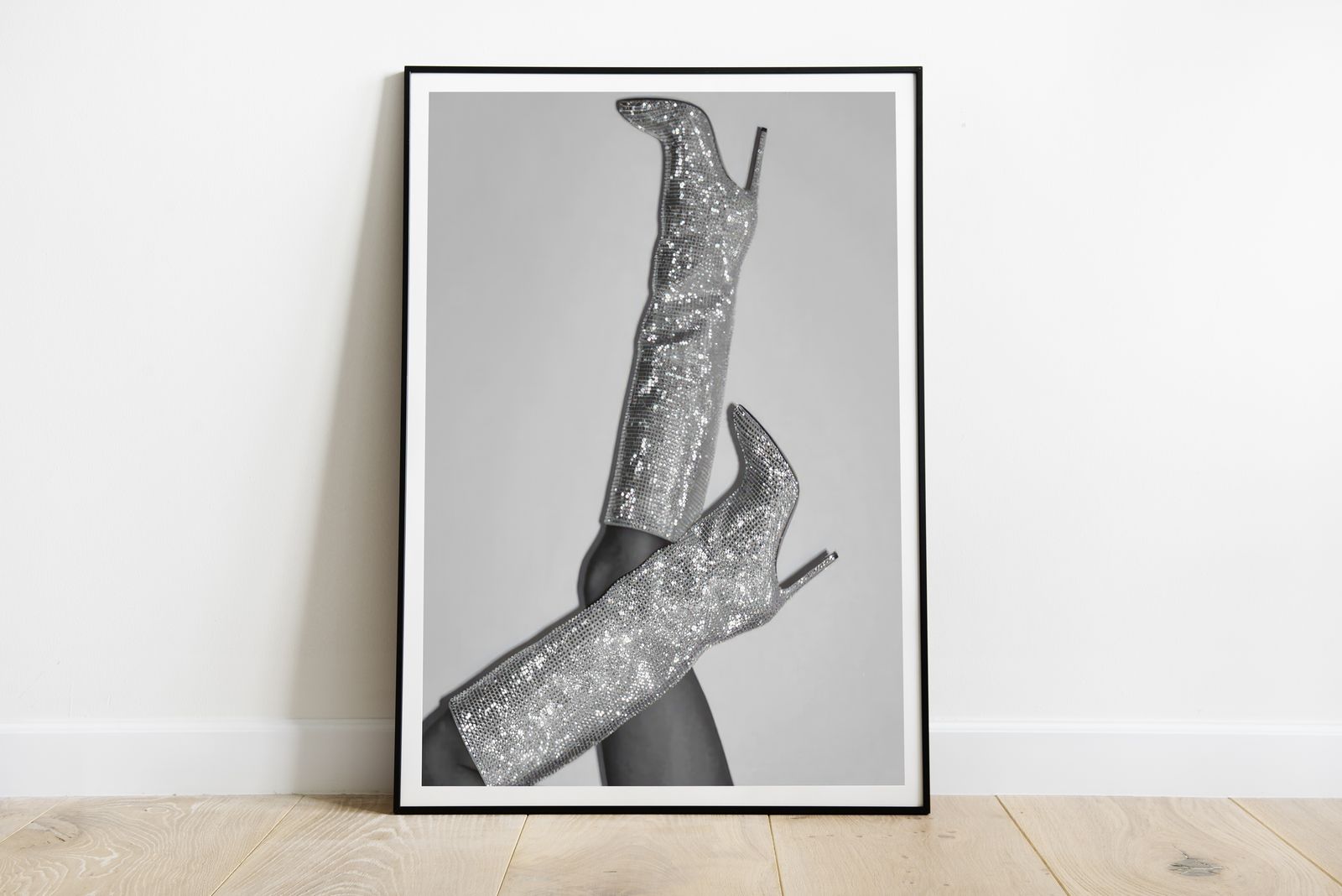 Poster - Glam Zilveren Laarzen