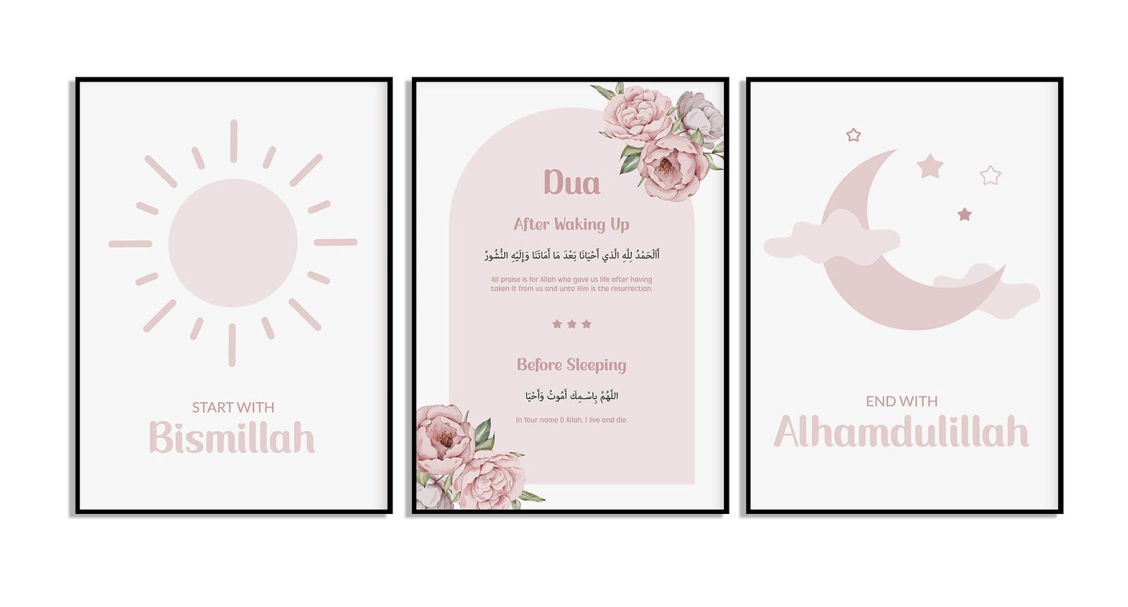 Islamitische Dagelijkse Dua Poster Set - Set van 3