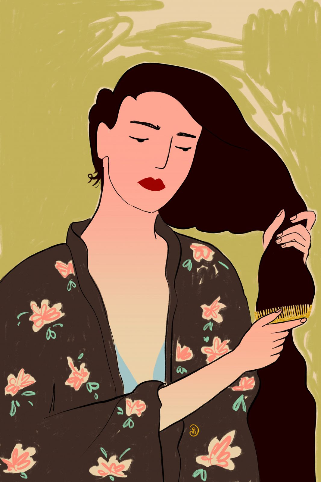 Poster - Elegant Haar Kammen