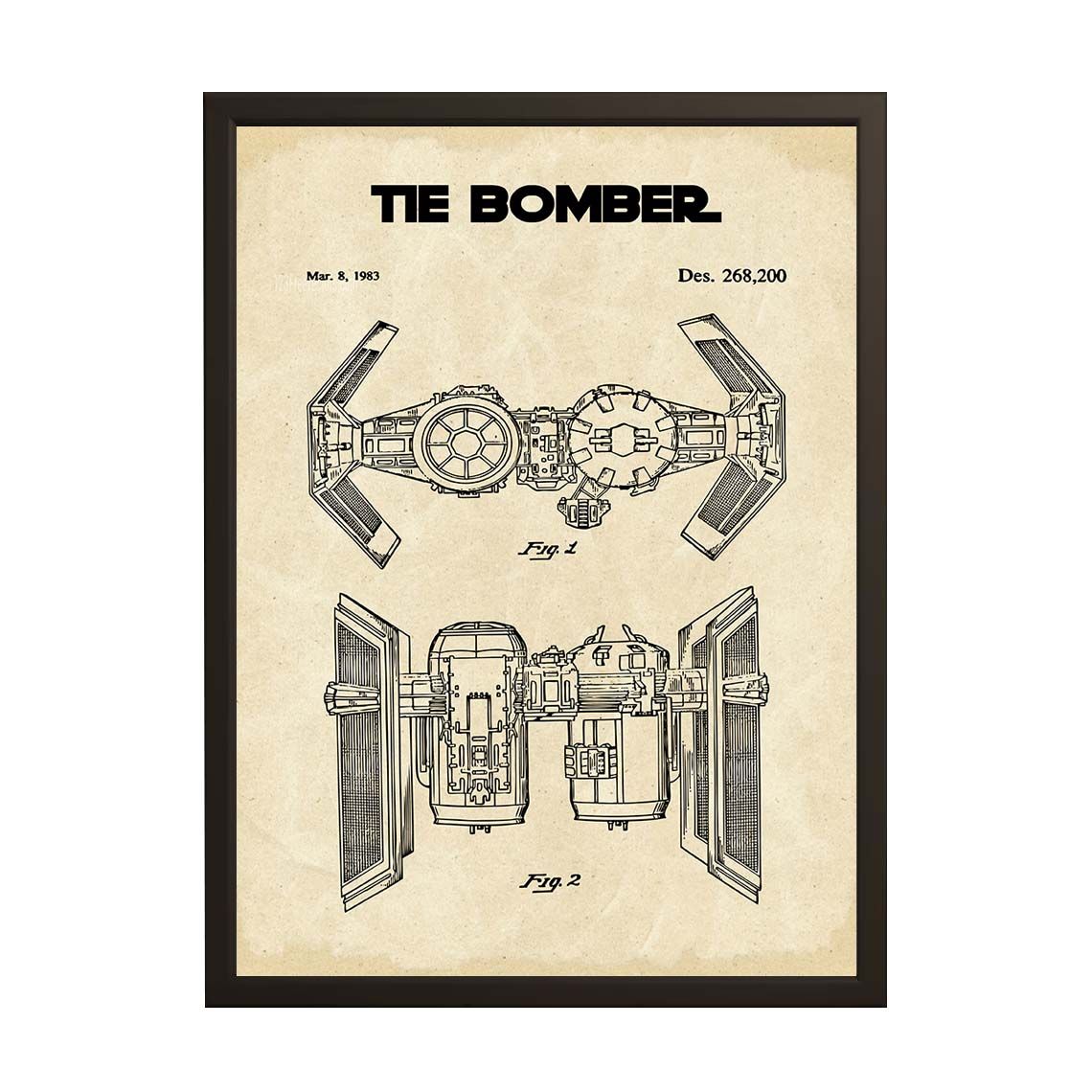 Oktrooi Tekening Poster - TIE Bomber