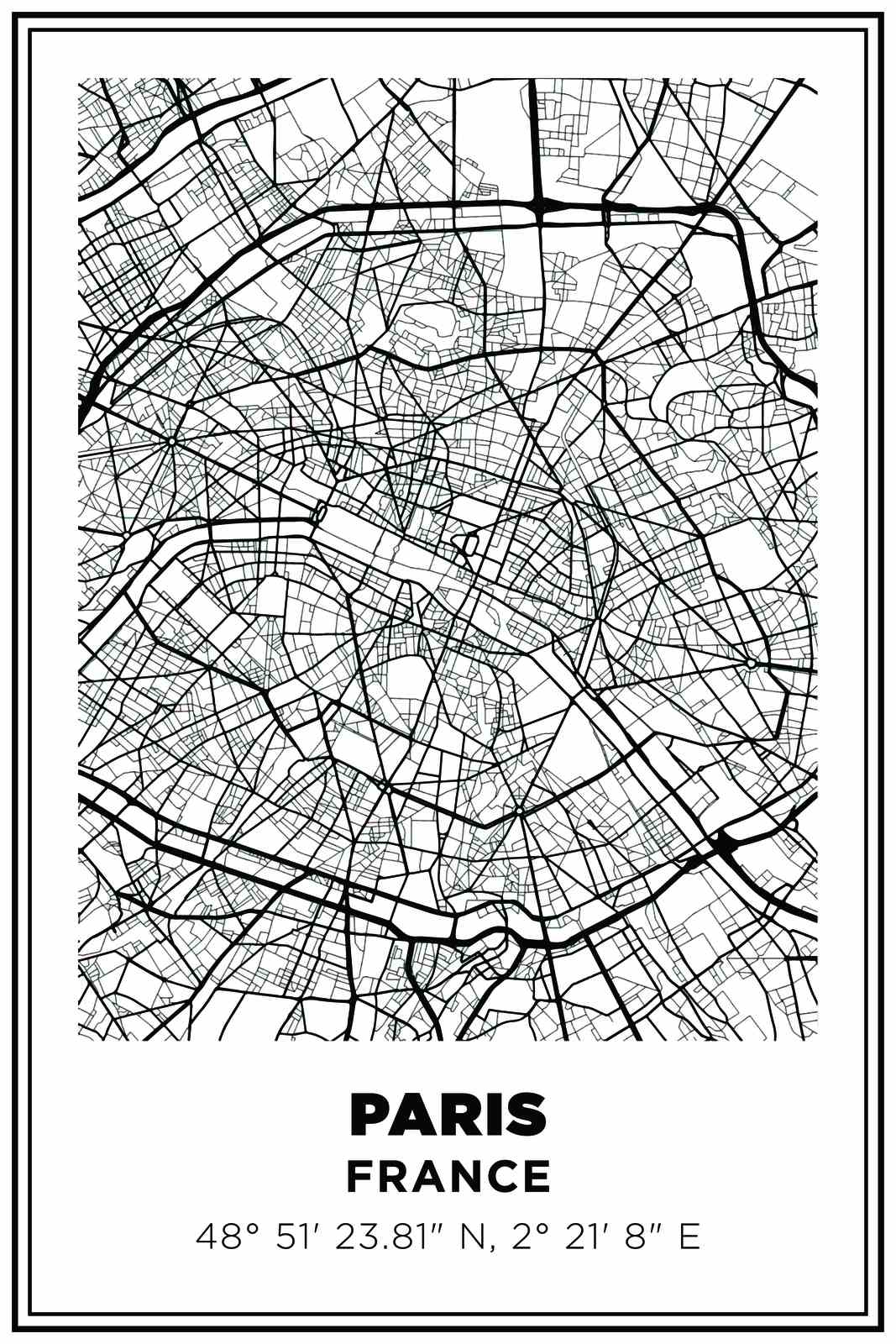 Parijs Kaart Poster