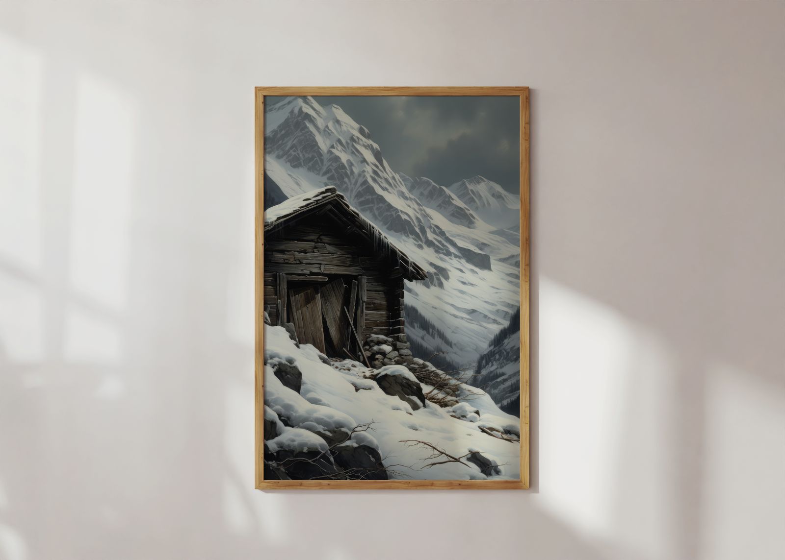 Poster - Berg Hut in Sneeuw