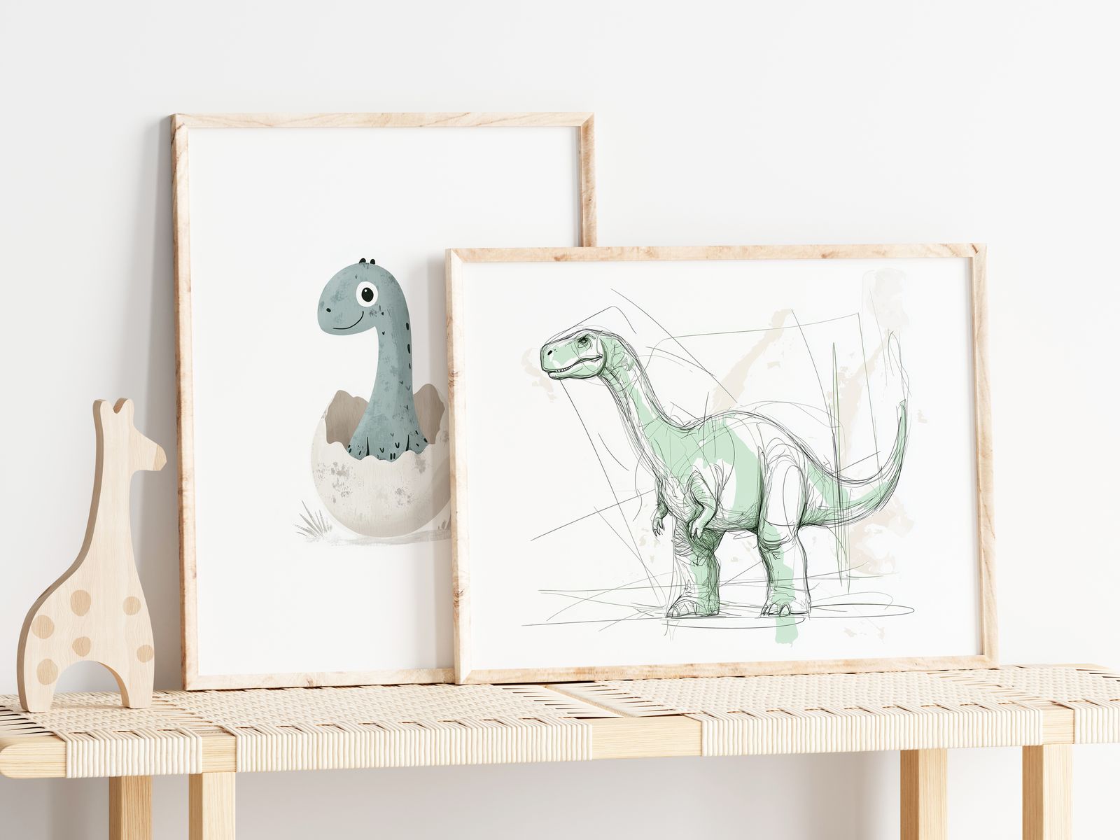 Poster - Dinosaur Kunst / Set van 2