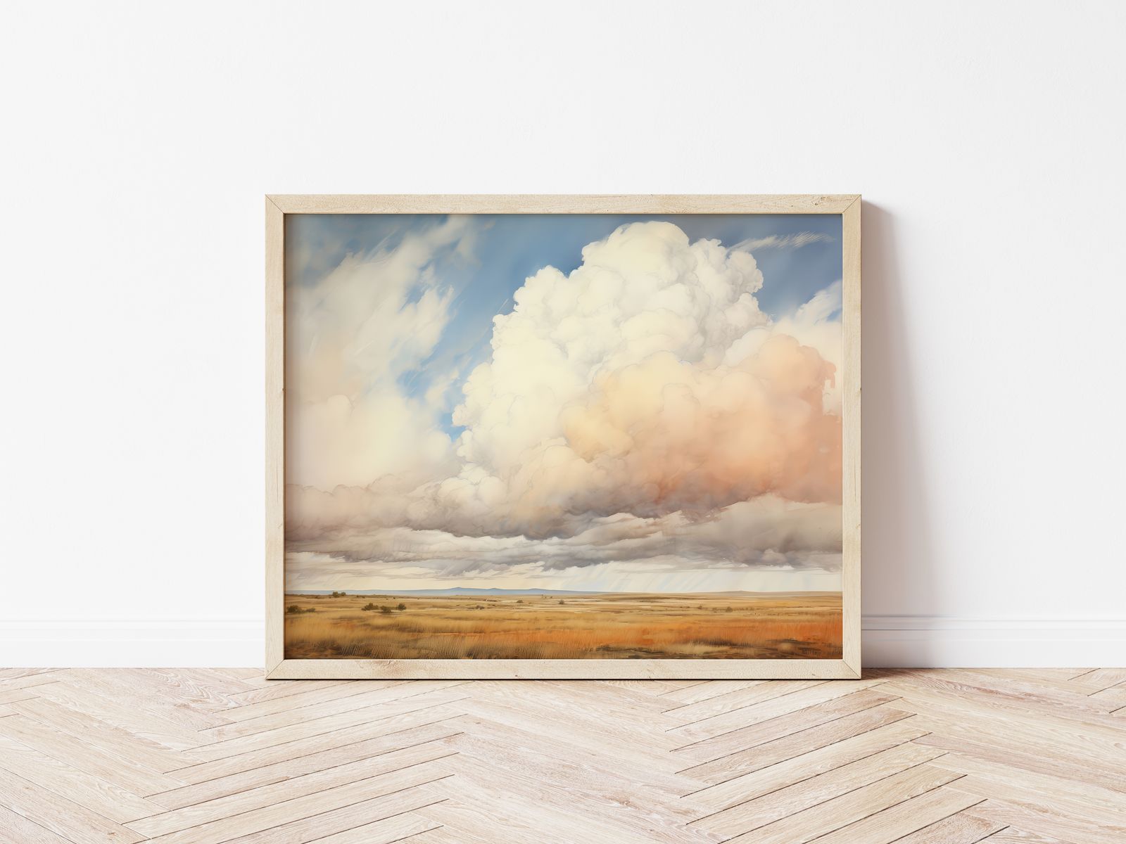 Poster - Bewolkt Landschap