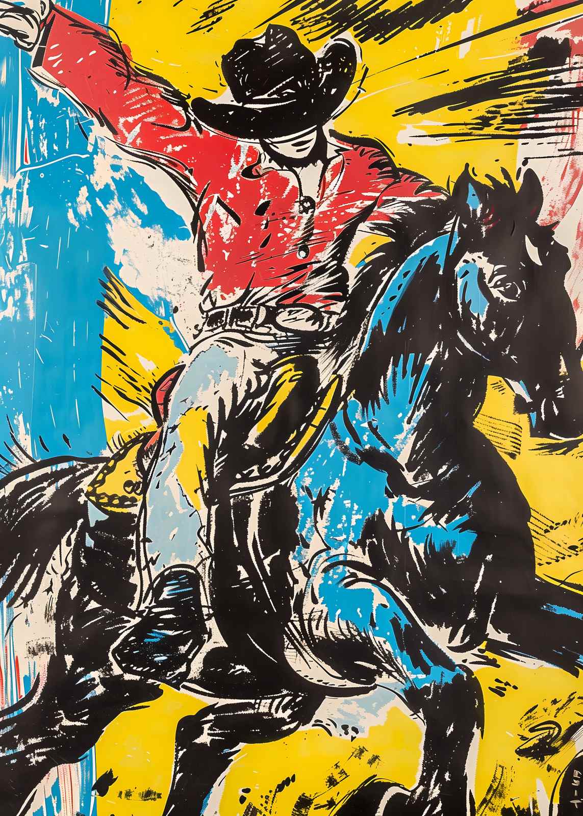 Poster - Levendige Cowboy Kunst