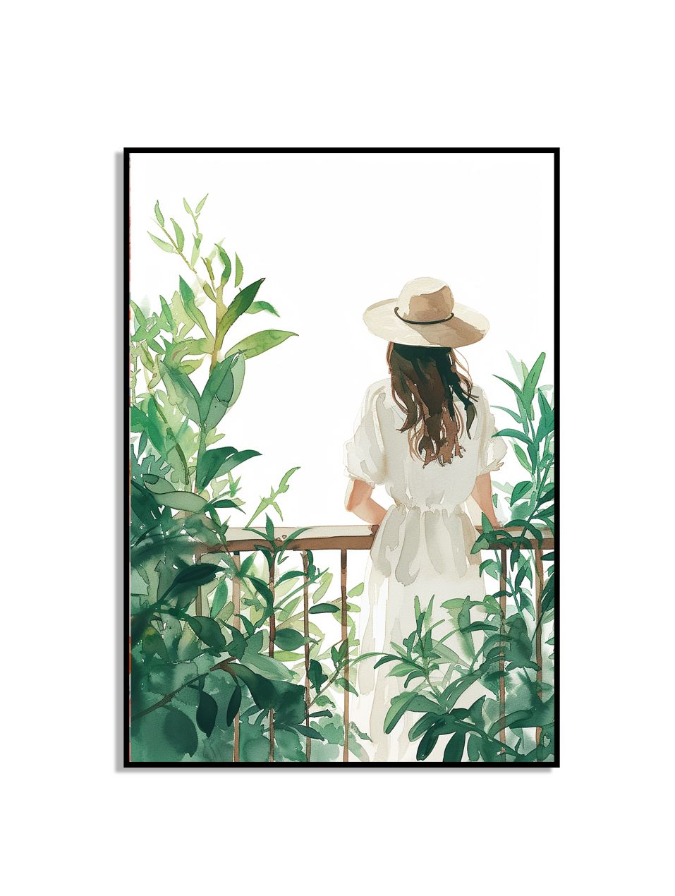 Vrouw in Tuin Poster