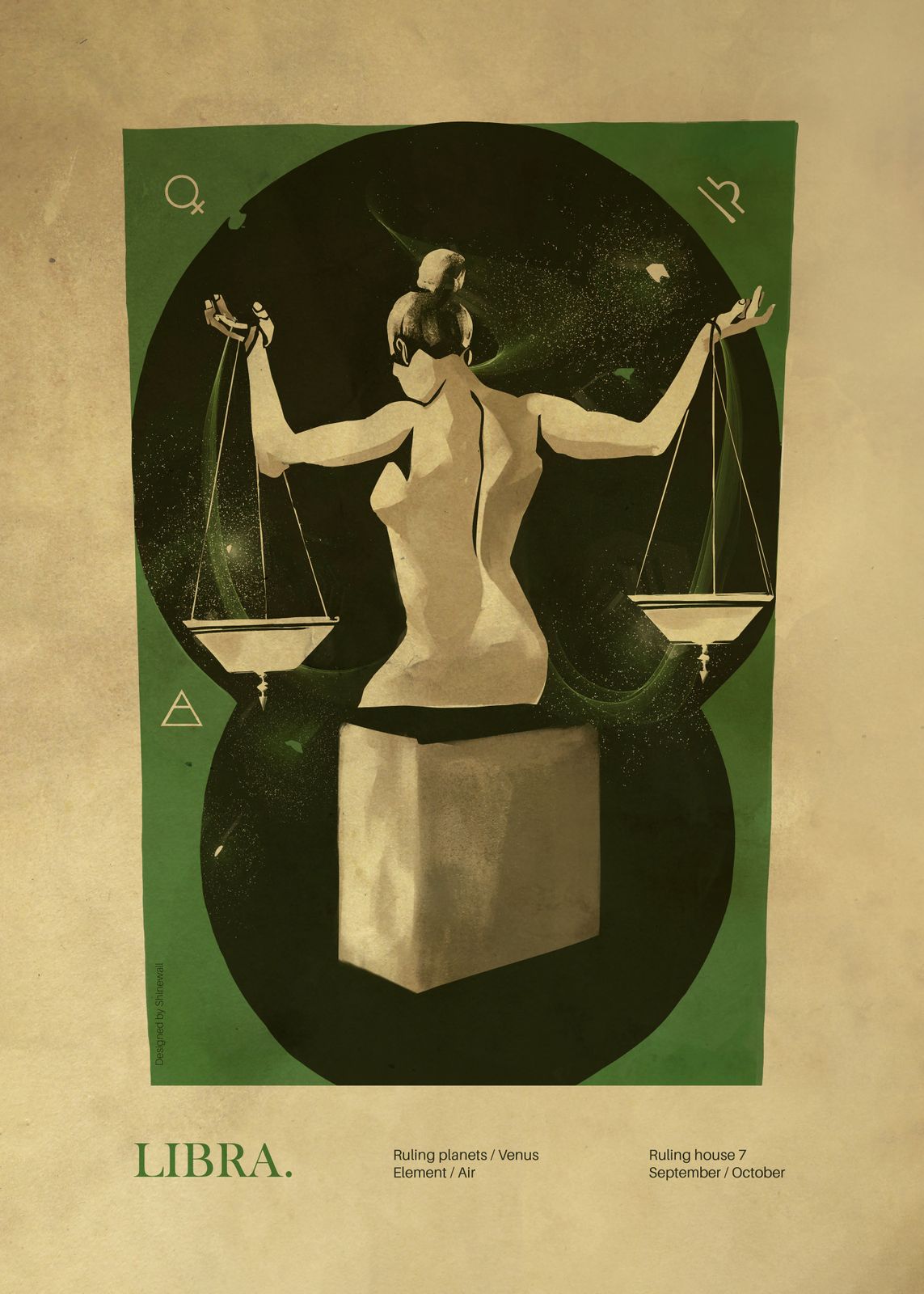 Poster - Weegschaal Astrologische Kunst