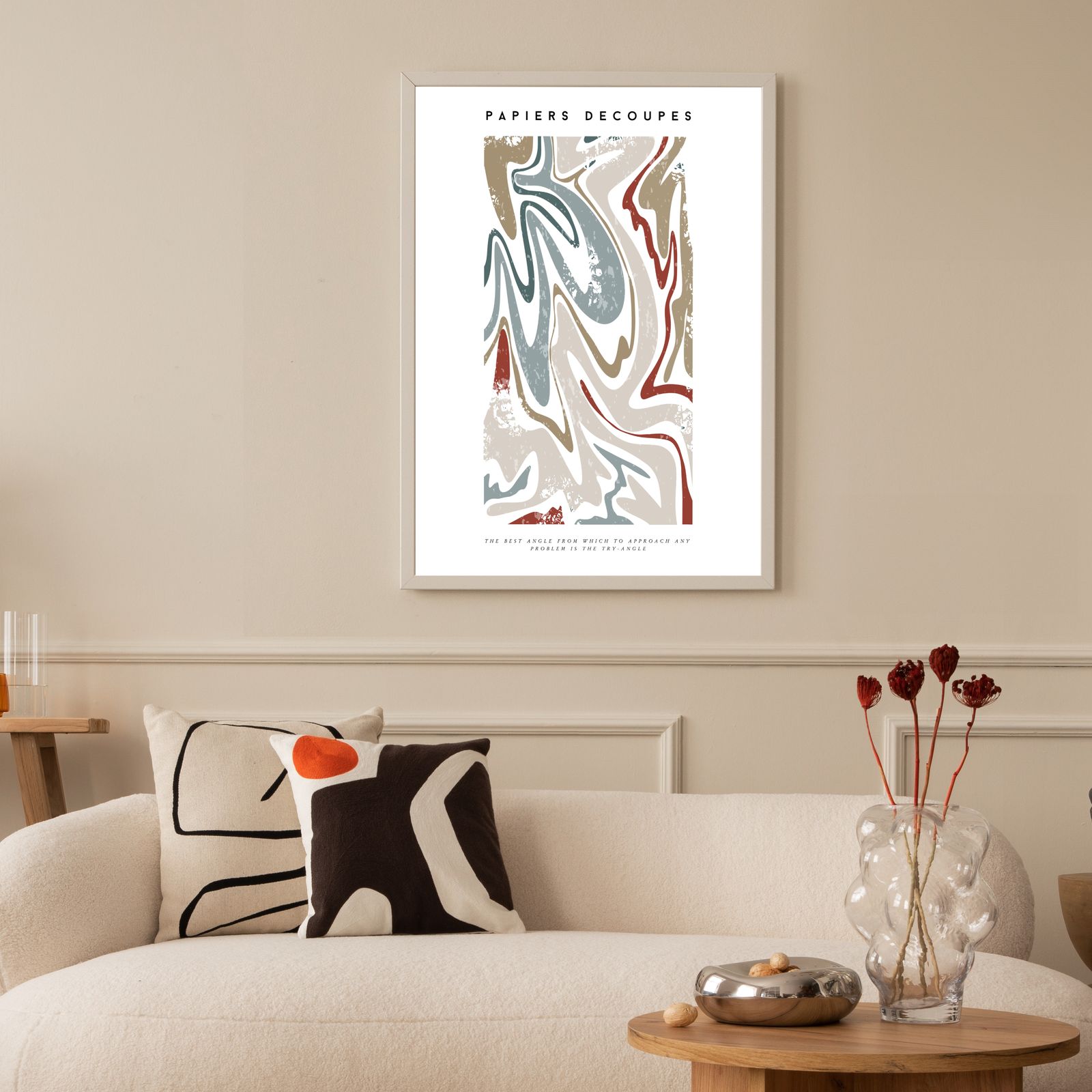 Abstract PAPIERS DECOUPES Muurposter