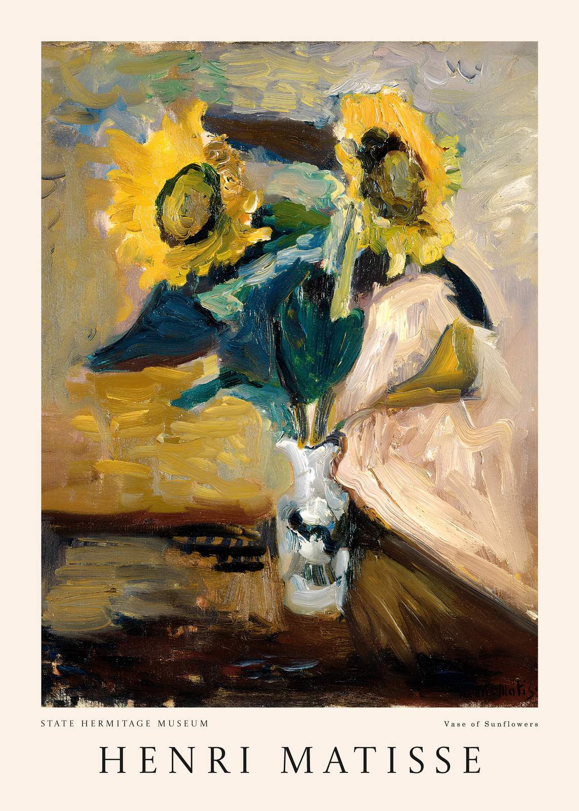 Poster - Vaas met zonnebloemen van Henri Matisse