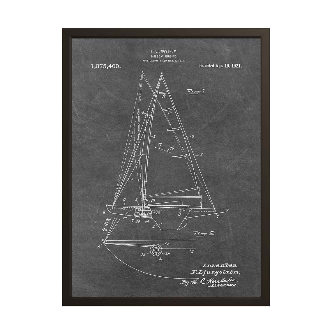 Octrooitekening Poster - Boottuigage