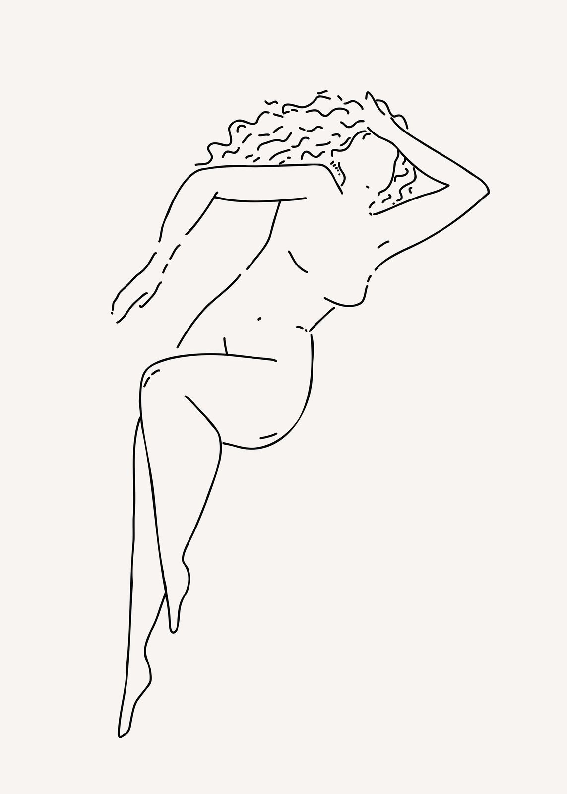 Poster - Minimalistische lijnkunst dame