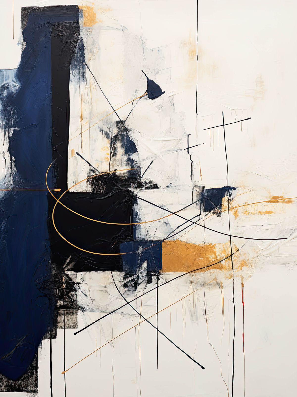 Poster - Abstract Blauw en Goud