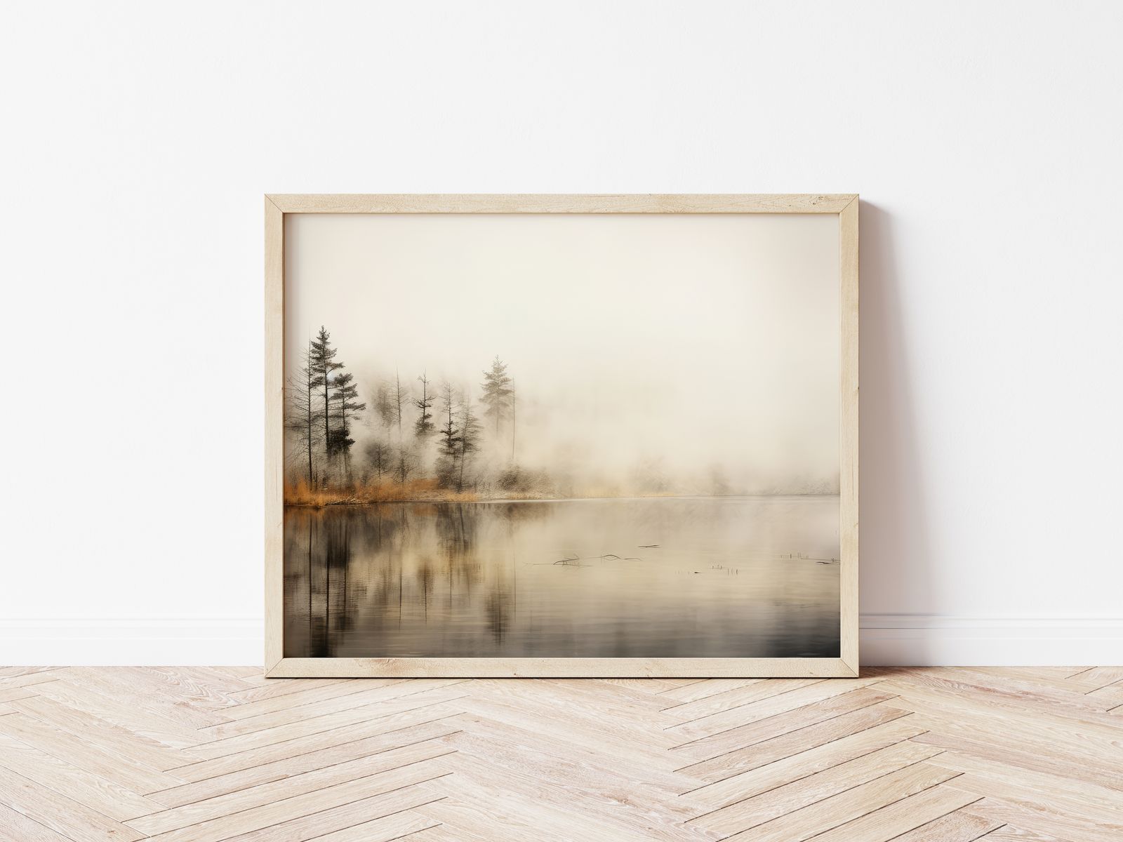 Poster - Mistig Bos Reflectie