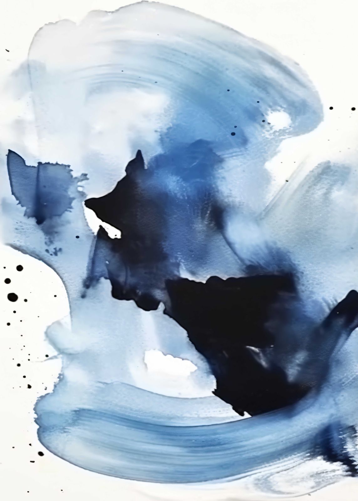 Poster - Blauwe Abstracte Kunst