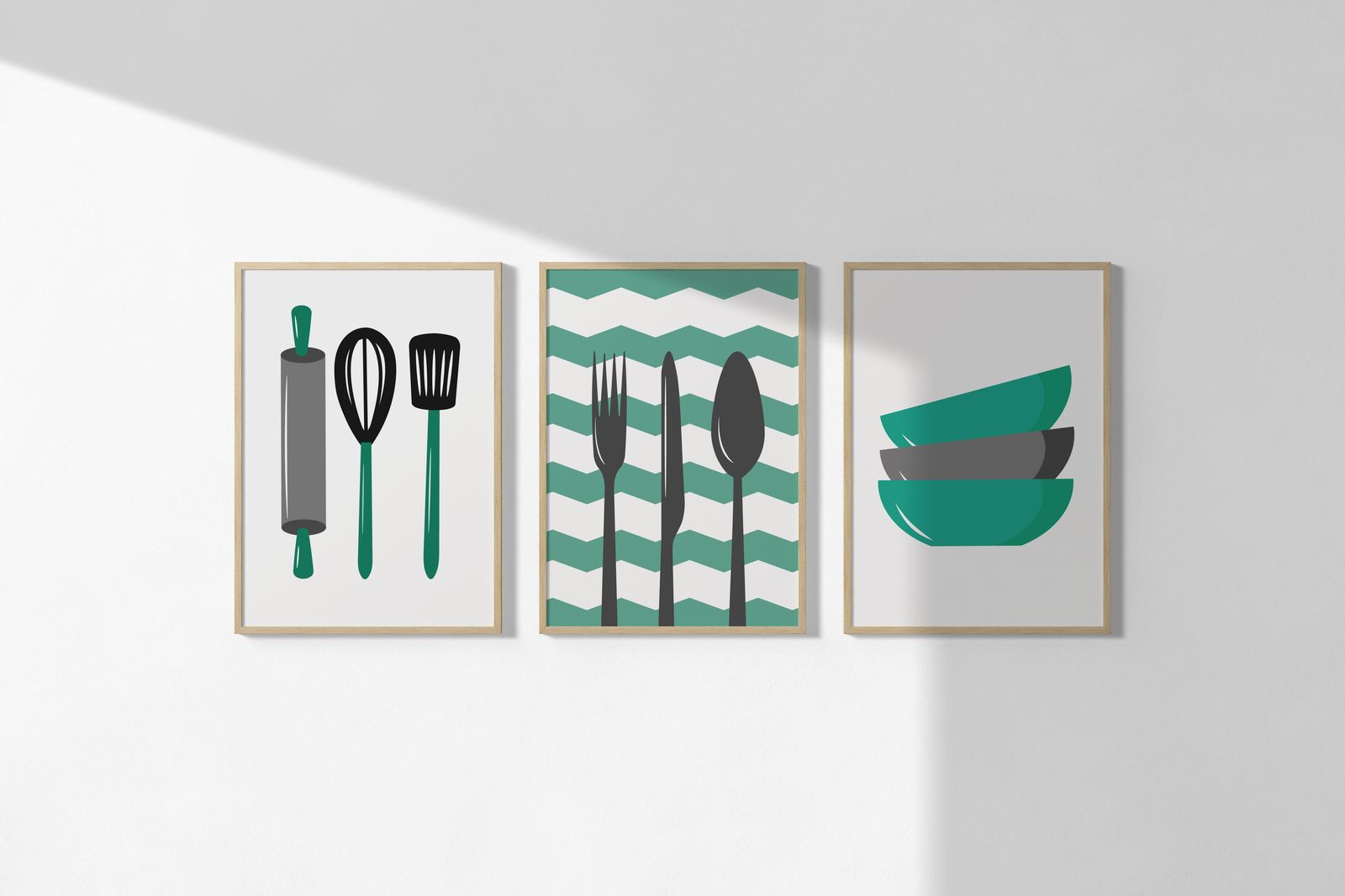 Poster - Keukengerei Kunst / Set van 3